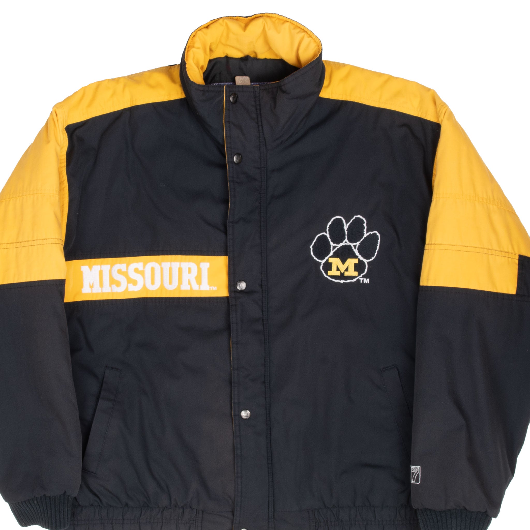 Vintage Ncaa Missouri Mizzou Tigers Logo 7 Heavy Windbreaker Jacket 1990S Size XL