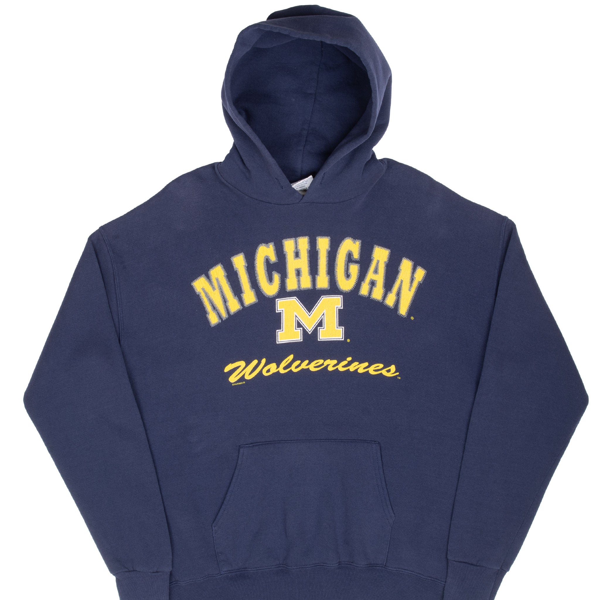 VINTAGE NCAA MICHIGAN WOLVERINES 1990S HOODIE SWEATSHIRT LARGE MADE IN USA