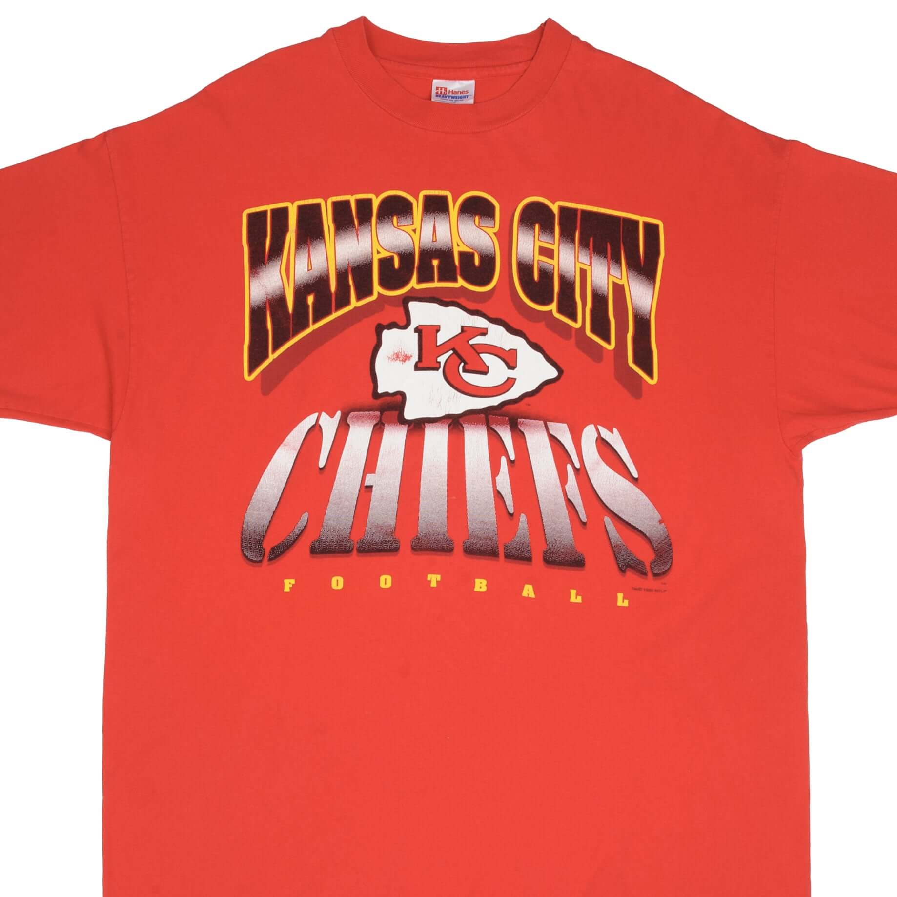 Vintage NFL Kansas City Chiefs 1995 Taylor Swift Tee Shirt Size 2XL Made In USA With Single Stitch Sleeves