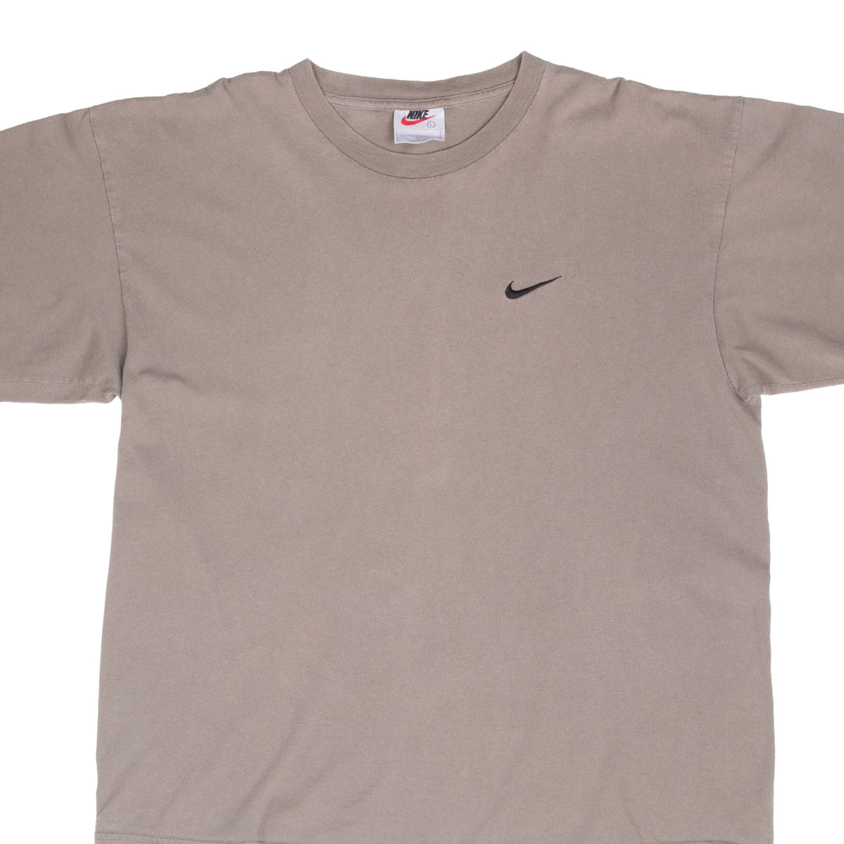Vintage Nike Classic Swoosh Khaki Green Tee Shirt 1990S Size Large