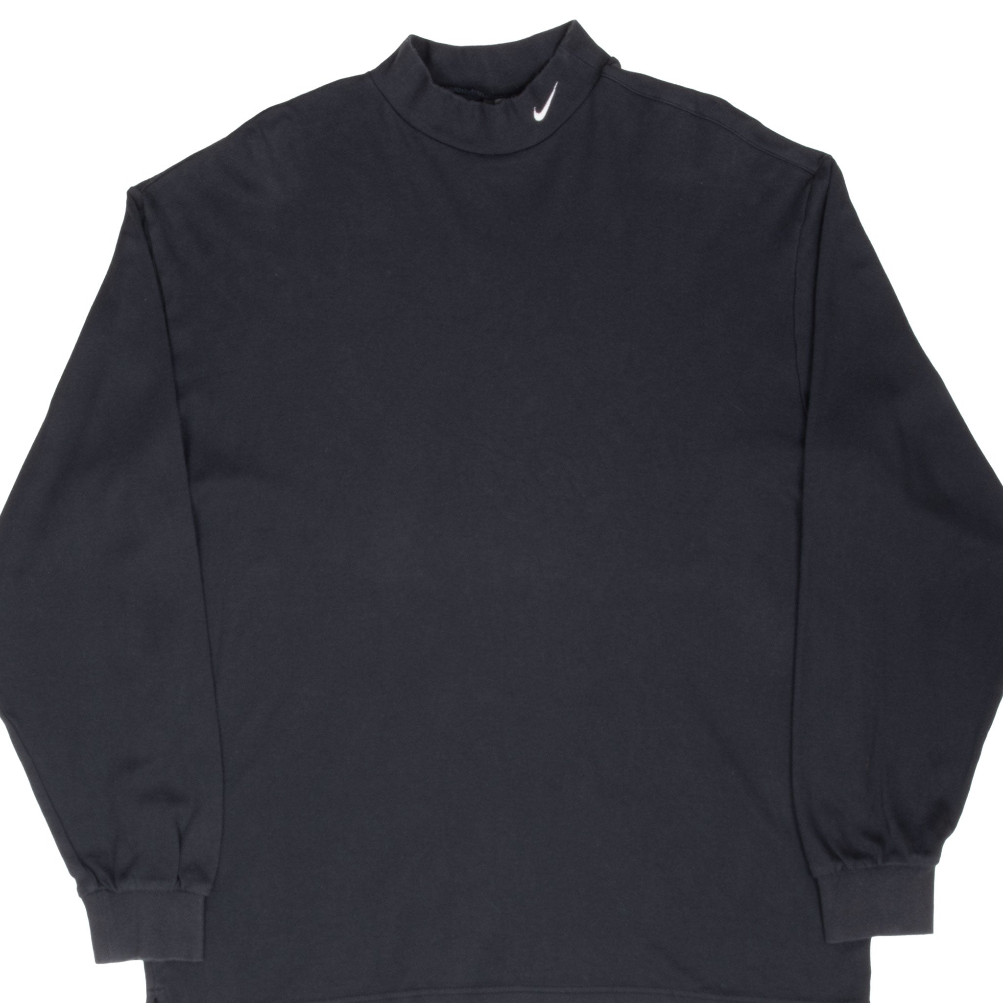 Vintage Nike Golf Long Sleeve Turtle Neck Black Tee Shirt 1990S Size Large