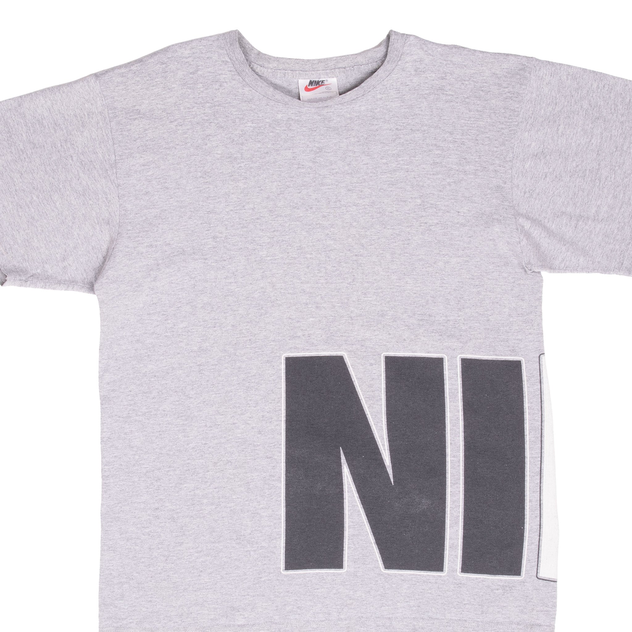 Vintage Nike Spellout Grey Tee Shirt 1990S Size Xl
