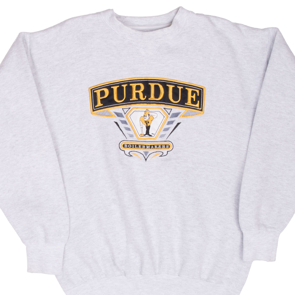 VINTAGE PERDUE UNIVERSITY BOILER EMBROIDERED SWEATSHIRT 1990S MEDIUM