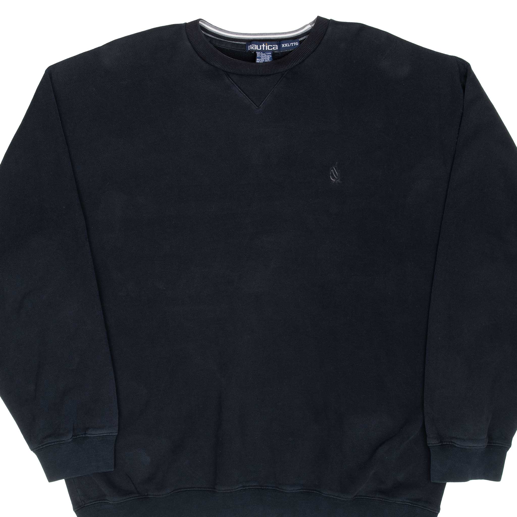 Vintage Nautica Black Sweatshirt 1990S Size 2XL