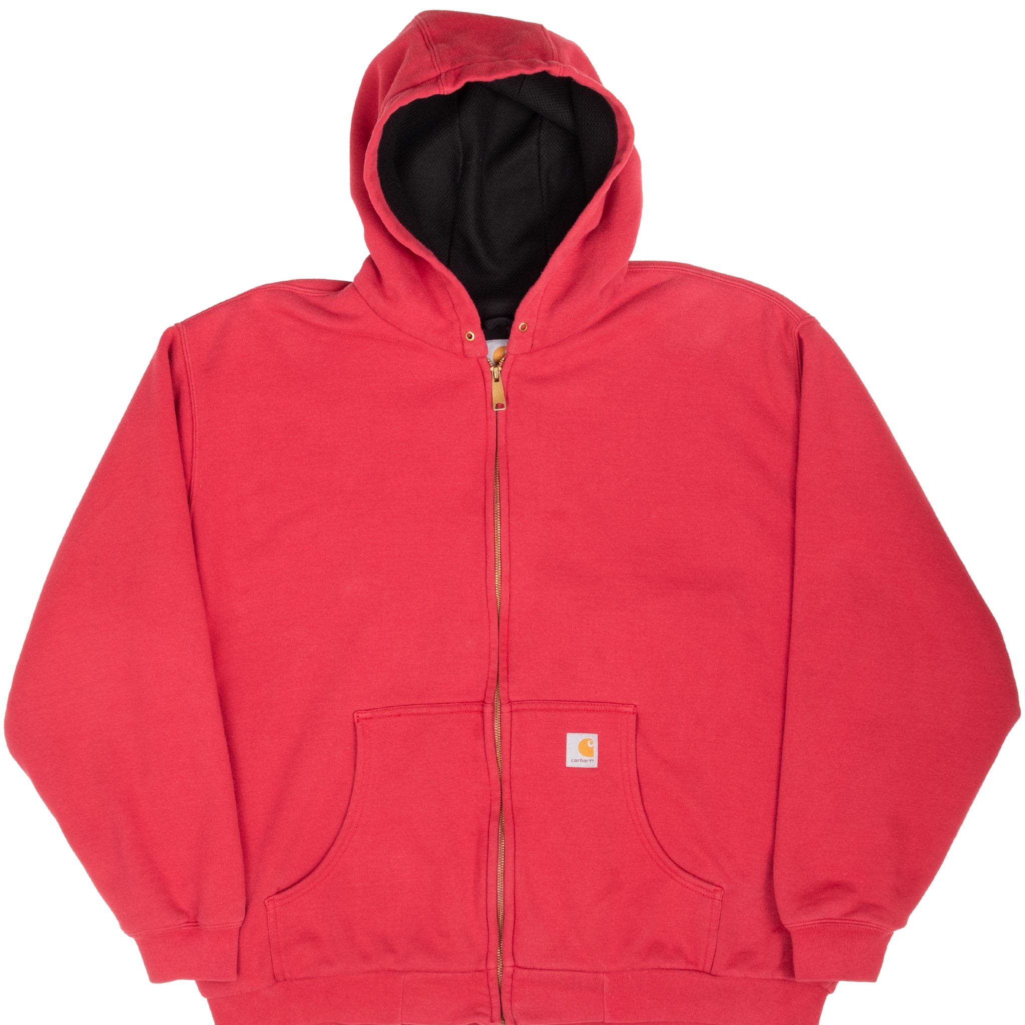 Vintage Carhartt Heavyweight Lined Full Zip Red Hoodie Sweatshirt Size 2Xl