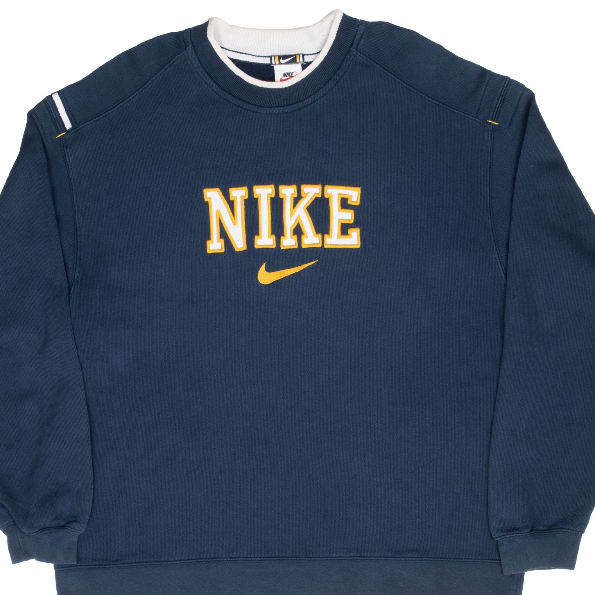 Vintage Nike Spellout Blue Sweatshirt 1990S Size Large Made In Usa