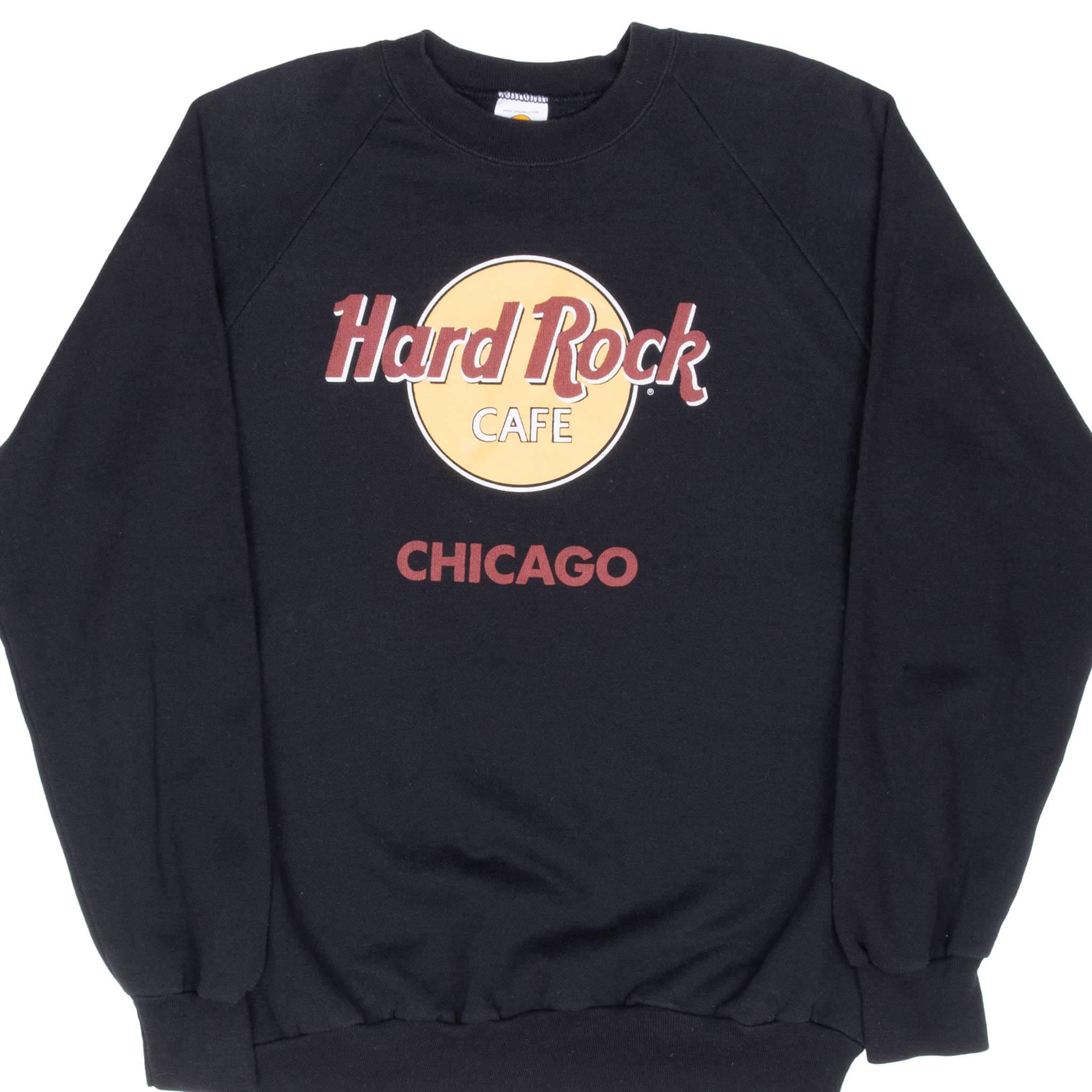 VINTAGE HARD ROCK CAFE CHICAGO BLACK SWEATSHIRT 1990S SIZE XL