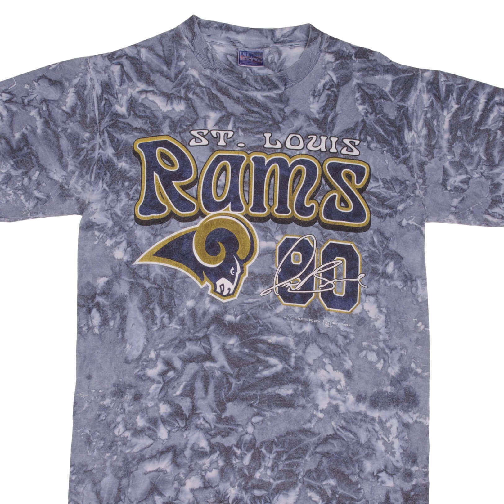 Vintage NFL Saint Louis Rams Isaac Bruce #80 Tie Die Tee Shirt 2000 Size Medium