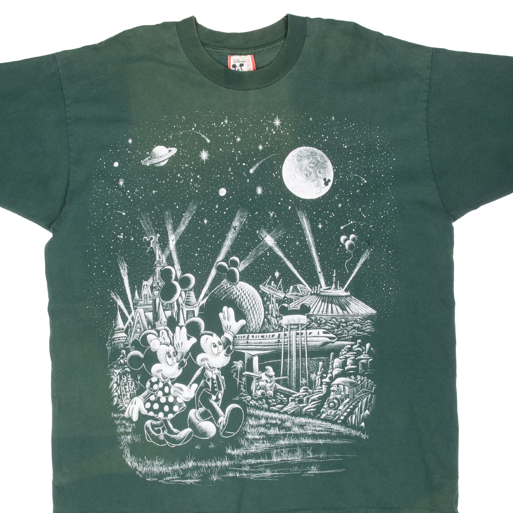 Vintage Disney Mickey & Minnie Mouse Starry Sky 1990S Tee Shirt Size Xl Made In Usa With Single Stitch Sleeves