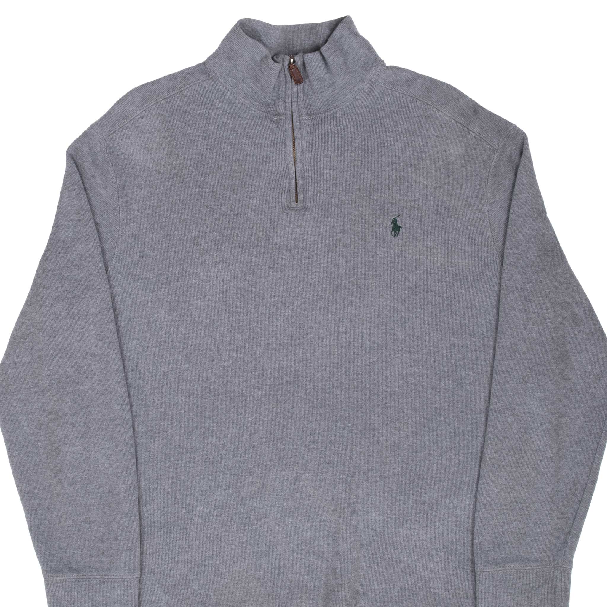 Vintage Polo Ralph Lauren Grey Quarter 1/4 Zip Sweater 1990S Size Large