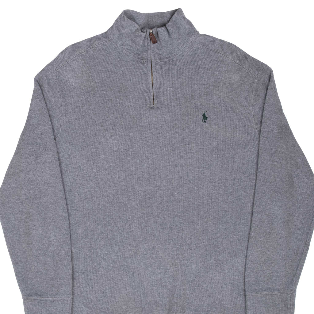 Vintage Polo Ralph Lauren Grey Quarter 1/4 Zip Sweater 1990S Size Large