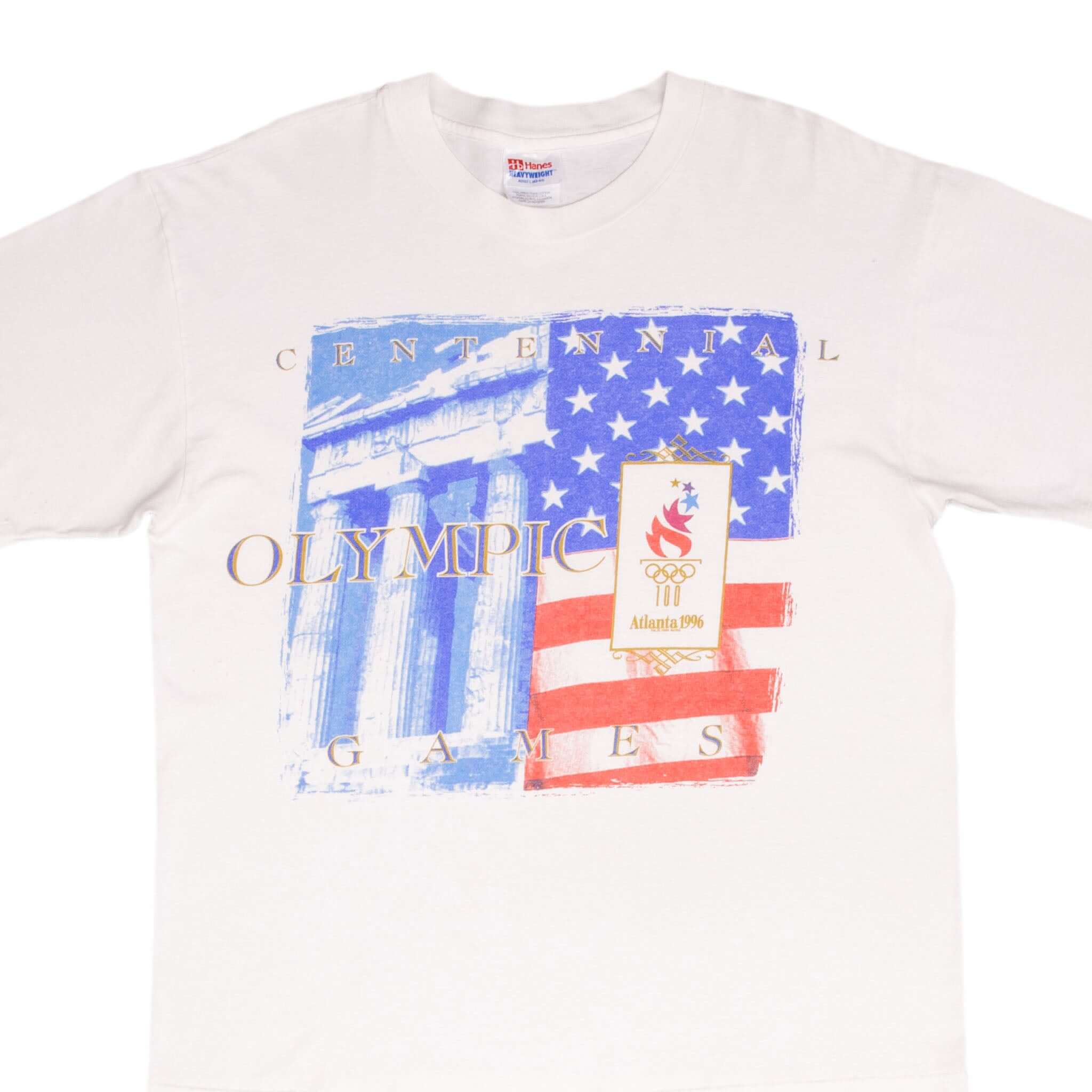 Vintage Atlanta Centennial Olympic Games 1996 Tee Shirt Size Large With Single Stitch Sleeves