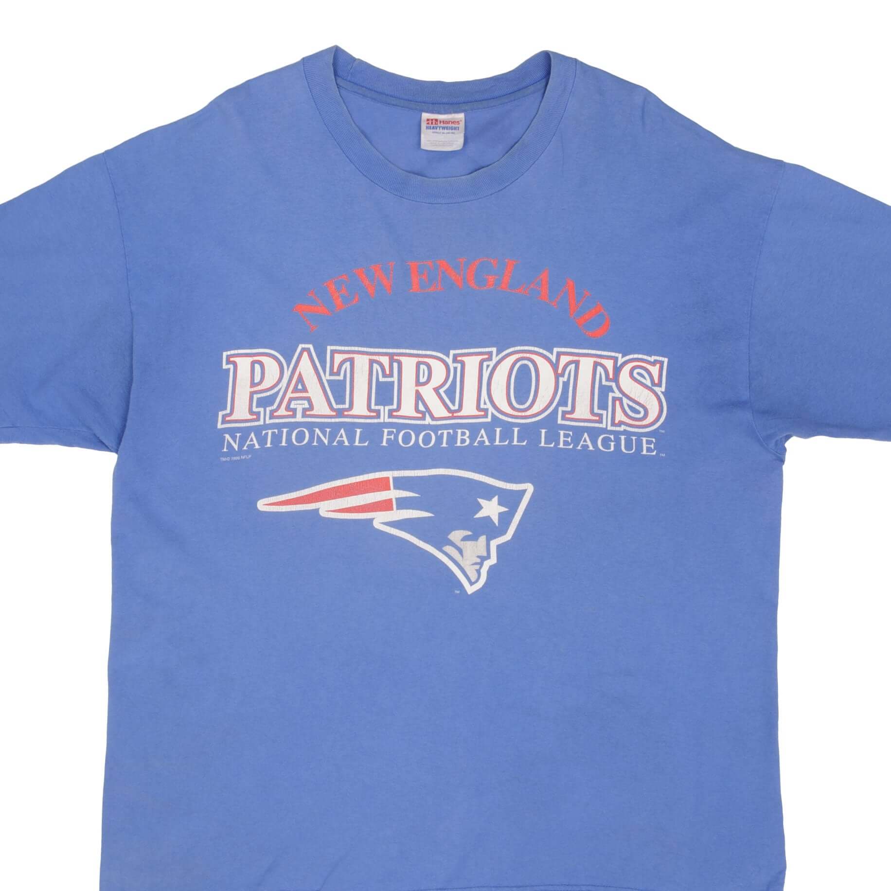 Vintage NFL New England Patriots Tee Shirt 1996 Size XL Made In USA With Single Stitch Sleeves.