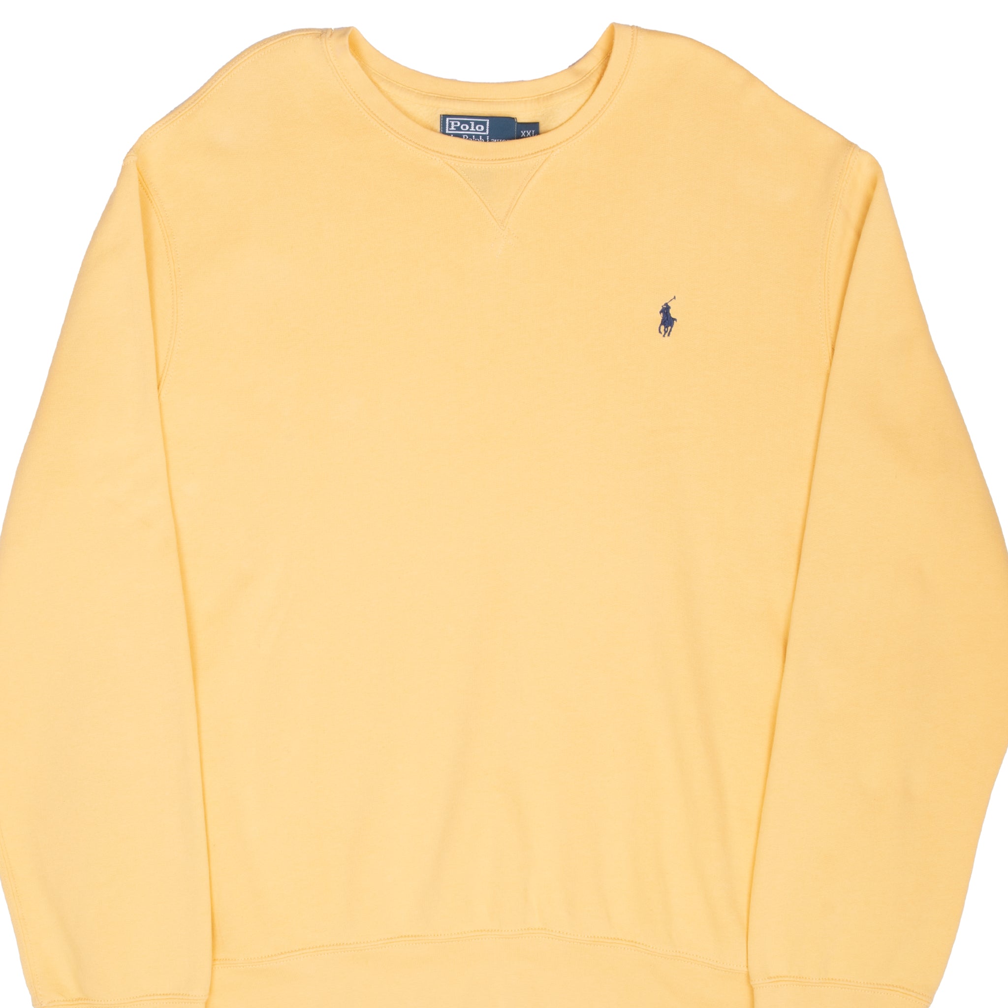 Vintage Ralph Lauren Yellow 1990S Classic Crewneck Sweatshirt Size 2XL