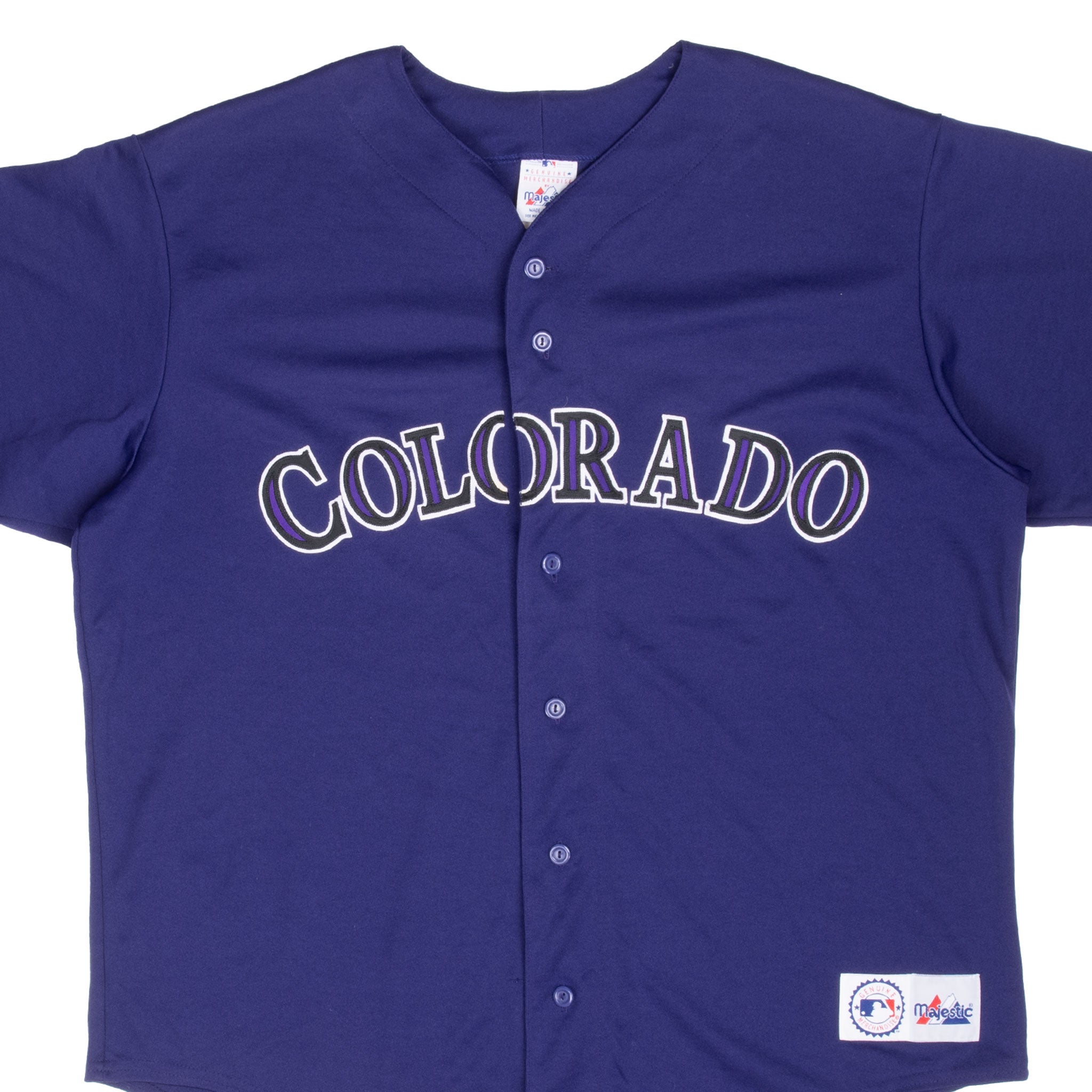 Vintage Mlb Colorado Rockies Purple Jersey Size XL 1990S Made In Usa
