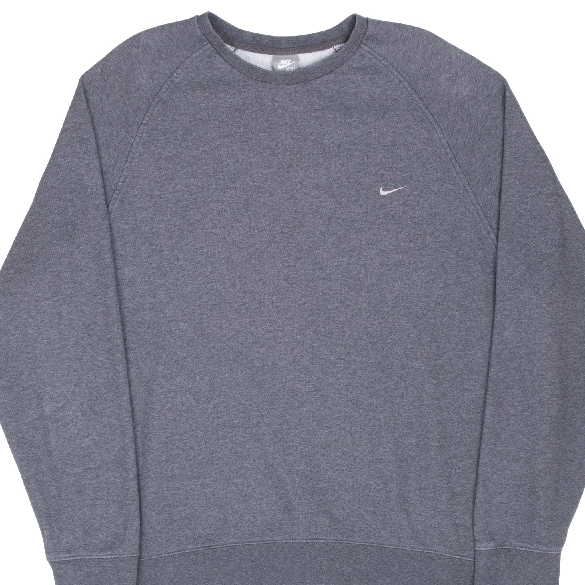 Vintage Nike Classic Swoosh Dark Grey Sweatshirt 2000S Size 2XL