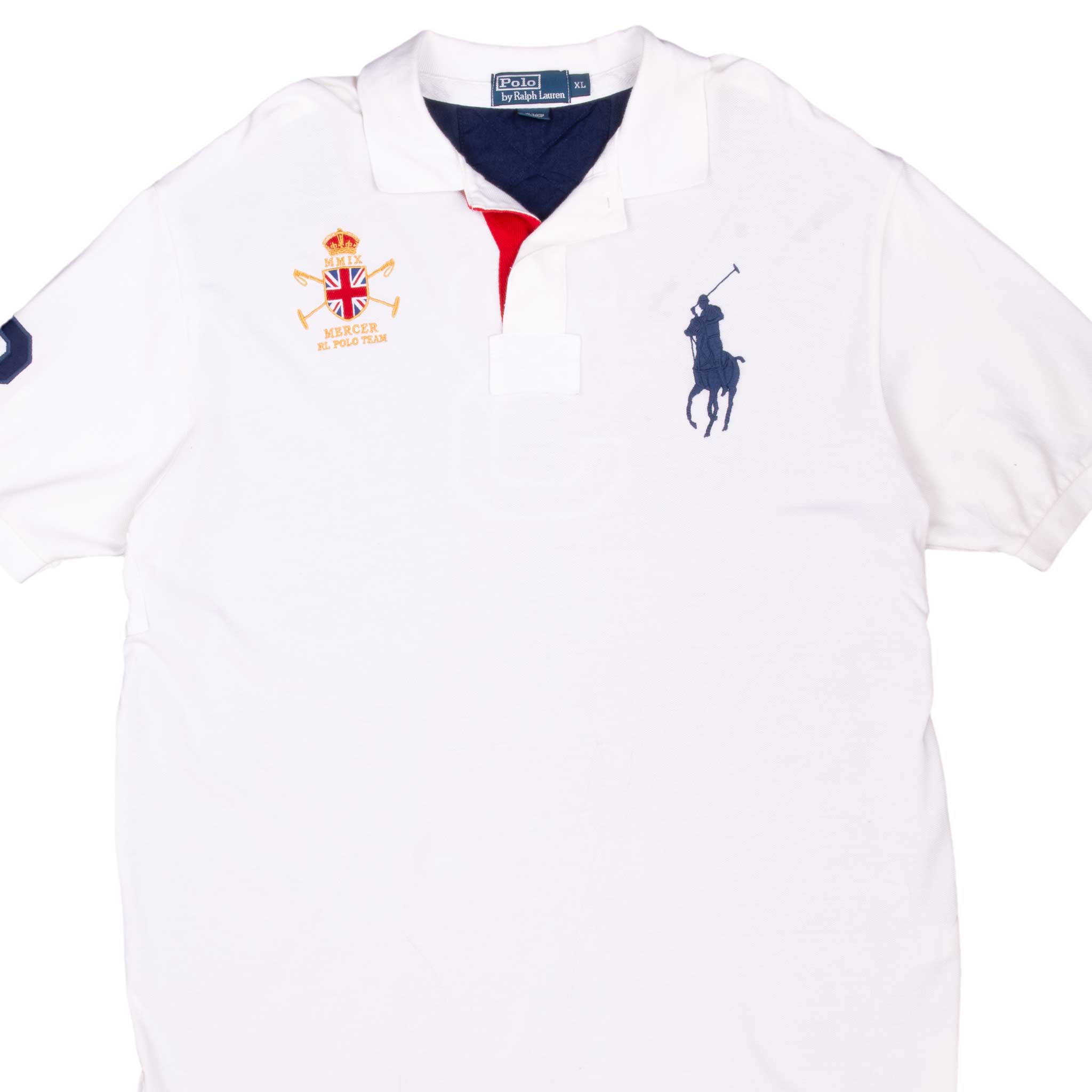 Vintage Ralph Lauren Mercer Rl Team Polo White Shirt 2009 Size XL
