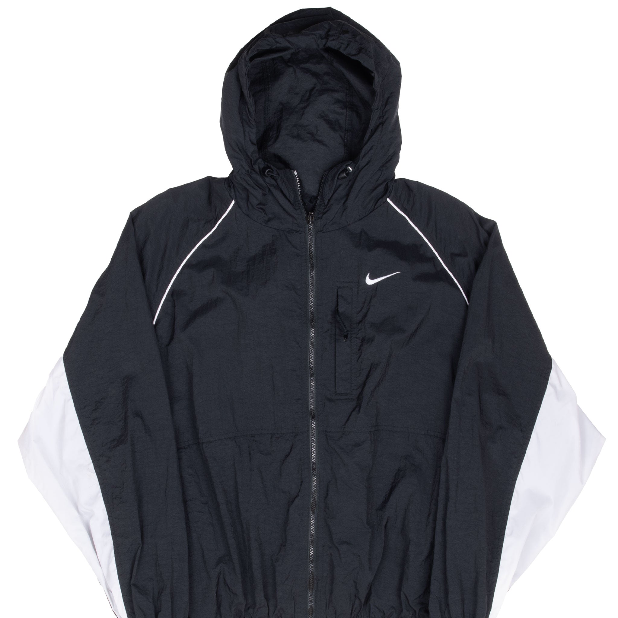 Vintage Nike Black Swoosh Windbreaker Jacket 1990S Size Women Large