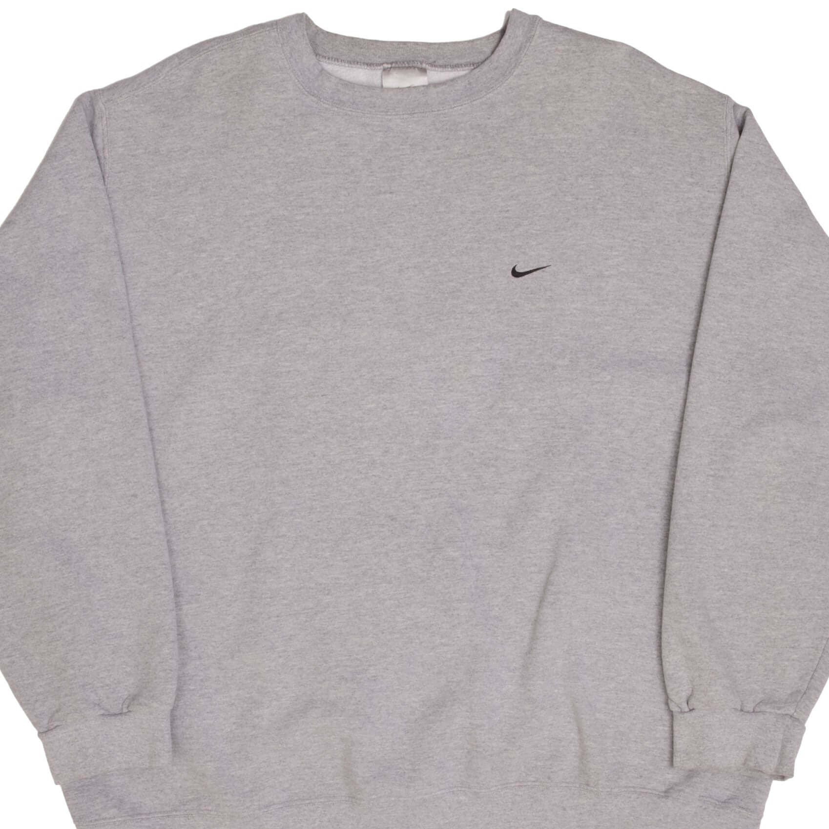 VINTAGE NIKE CLASSIC SWOOSH GREY SWEATSHIRT 2000S SIZE 2XL