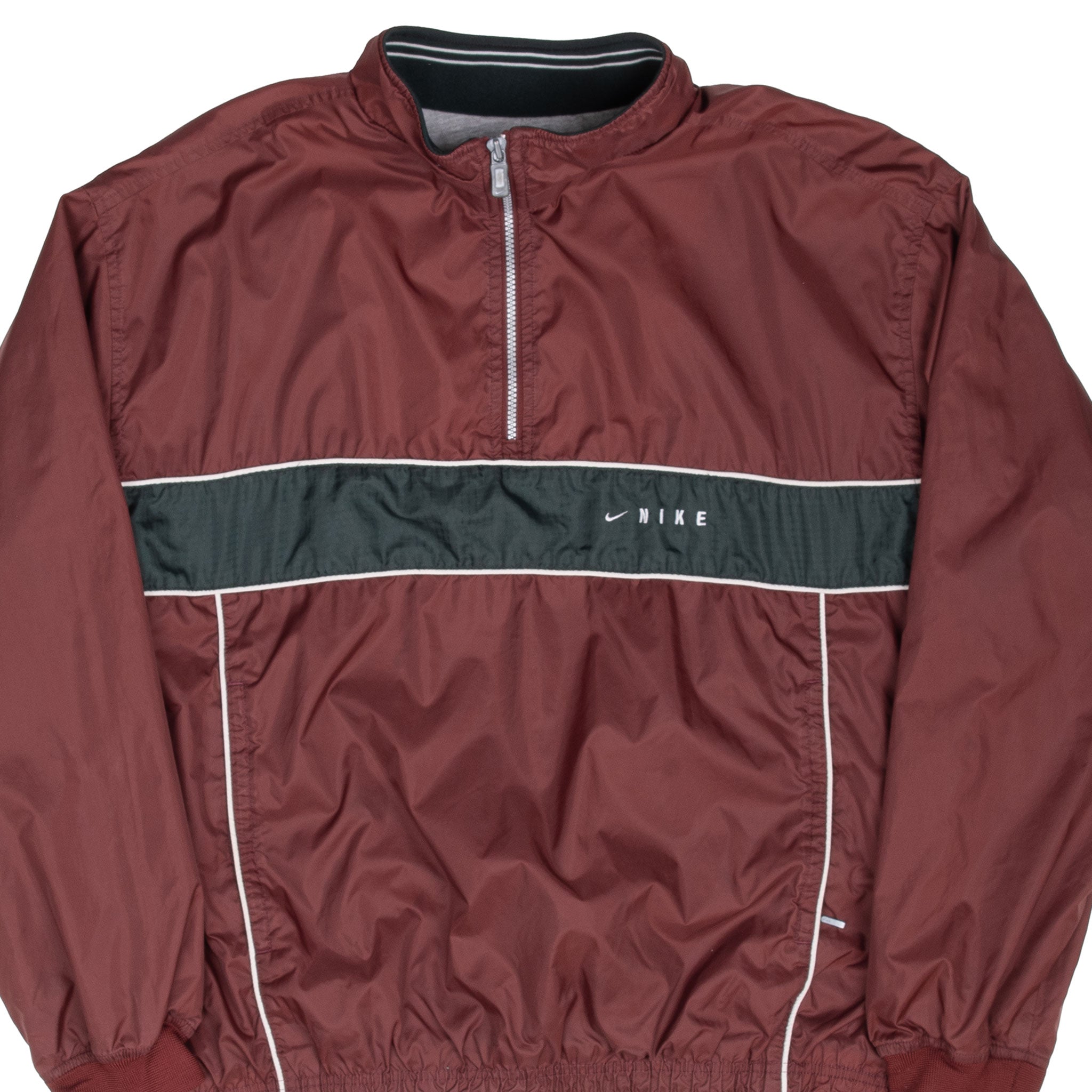 Vintage Nike Burgundy Pullover Windbreaker Jacket 1990S Size XL