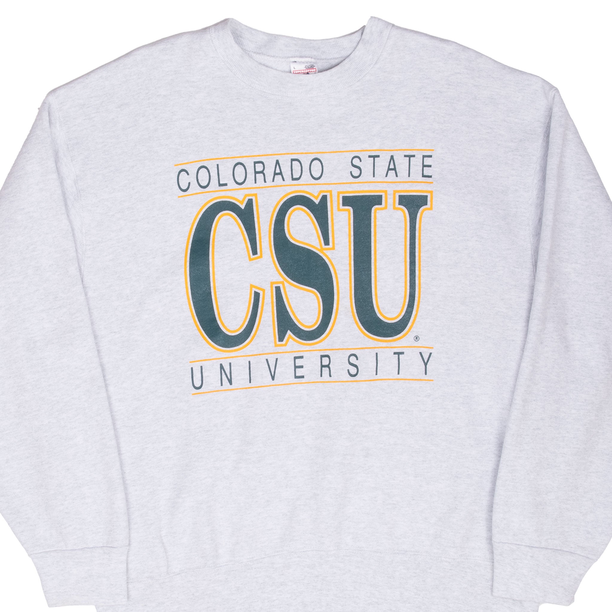 Vintage Csu Colorado State University Grey Sweatshirt 1990S Size Large Made In Usa