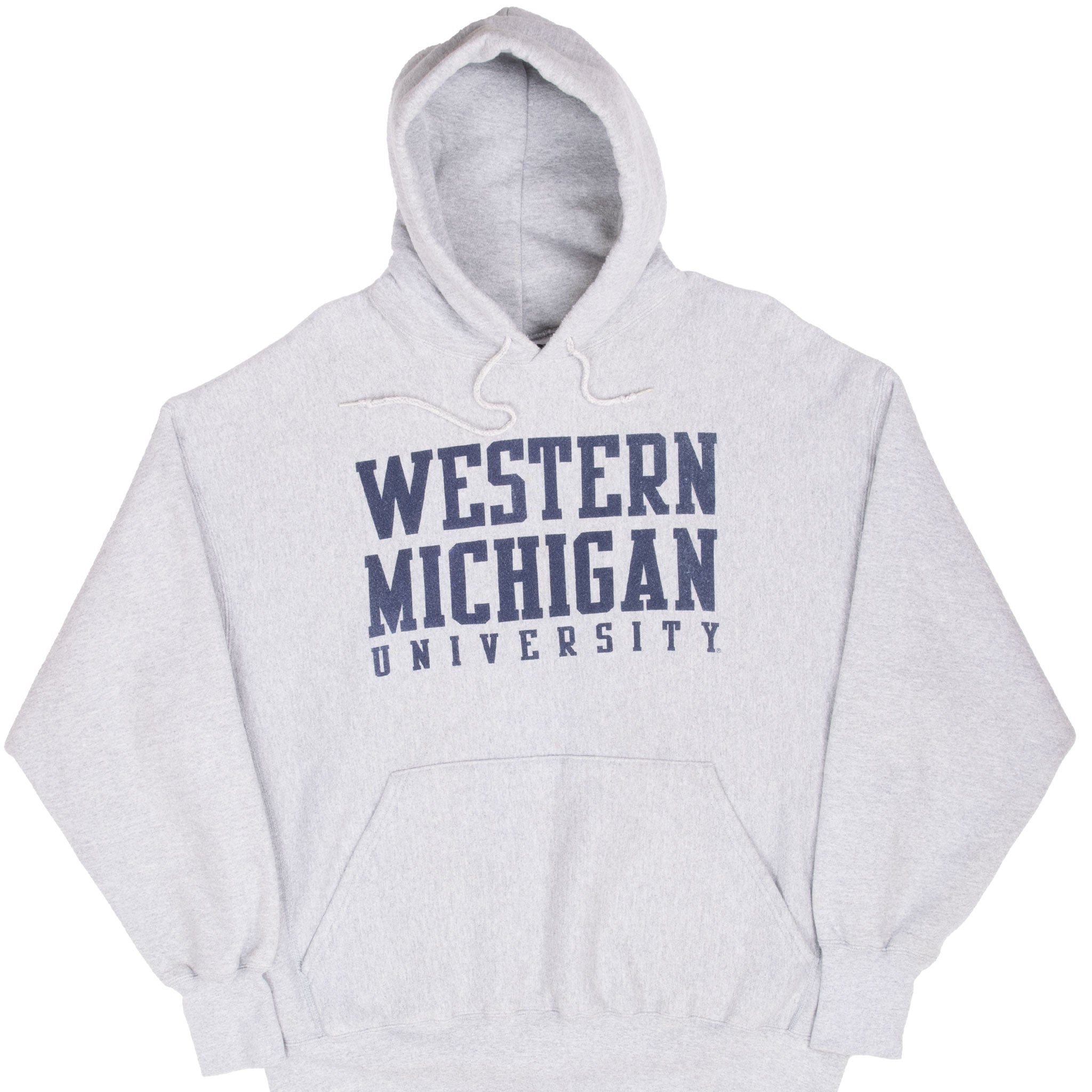 VINTAGE WESTERN MICHIGAN UNIVERSITY REVERSE WEAVE HOODIE SWEATSHIRT 1990S 2XL