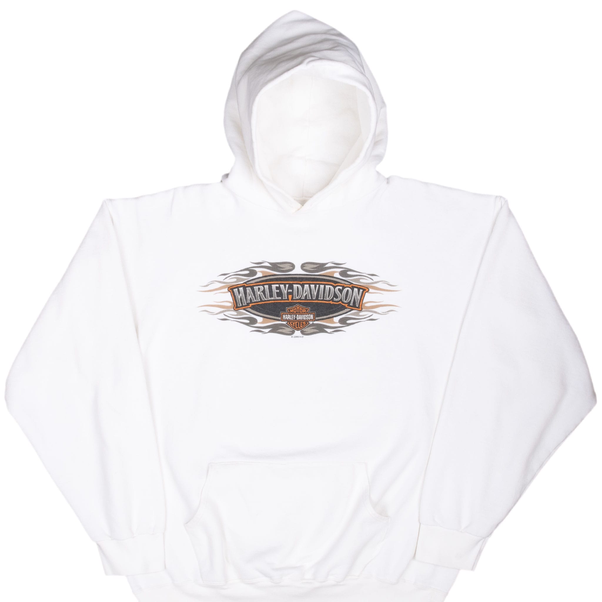 Vintage Harley Davidson San Marcos California White Hoodie Sweatshirt 2005 Size XL Made In USA