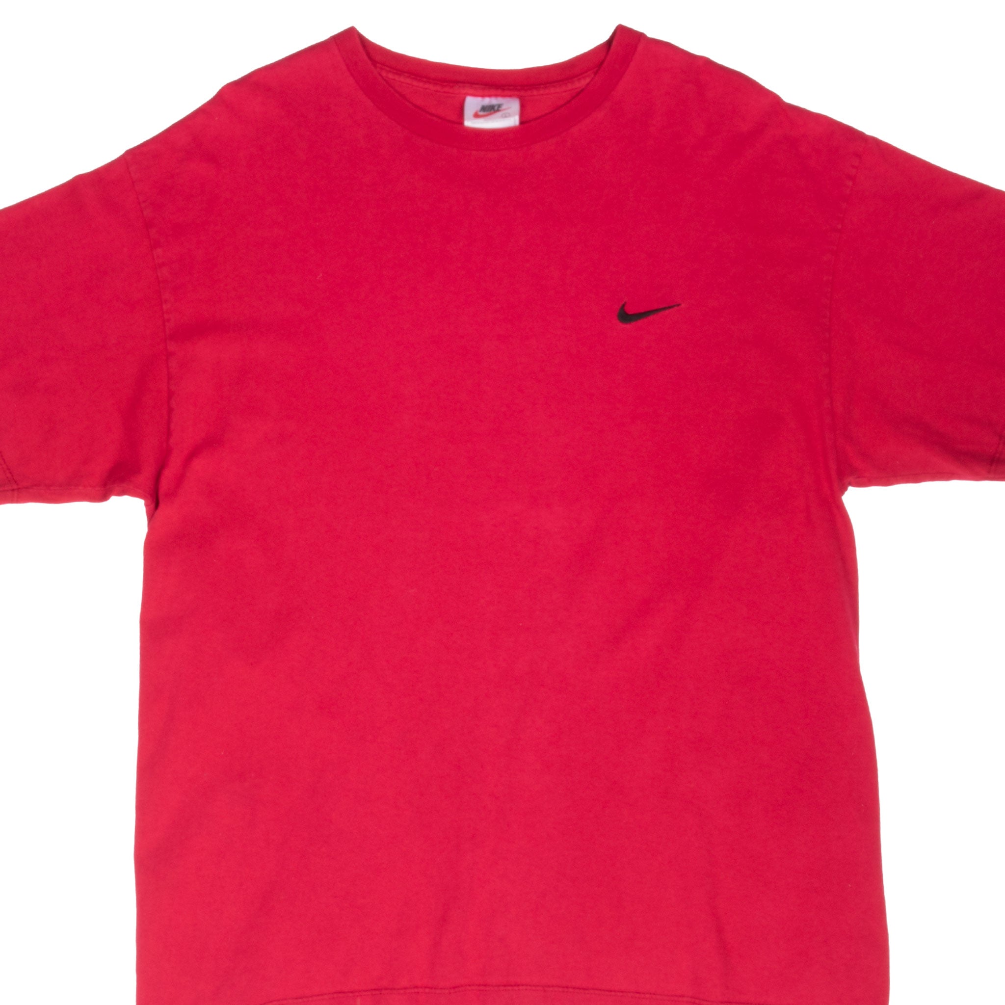 Vintage Nike Classic Swoosh Red Tee Shirt 1990S Size Large Made In Usa