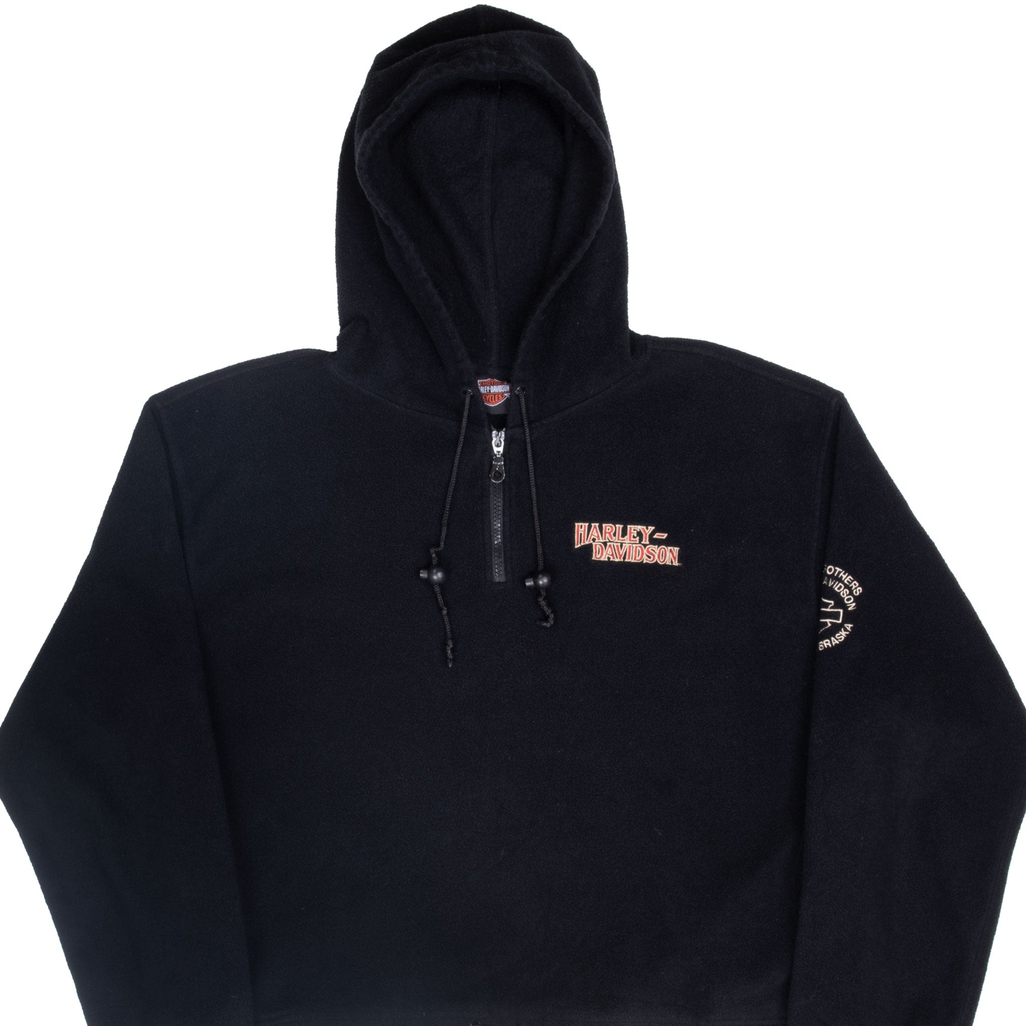 VINTAGE HARLEY DAVIDSON OMAHA NEBRASKA FLEECE HOODIE SWEATSHIRT LARGE WOMEN