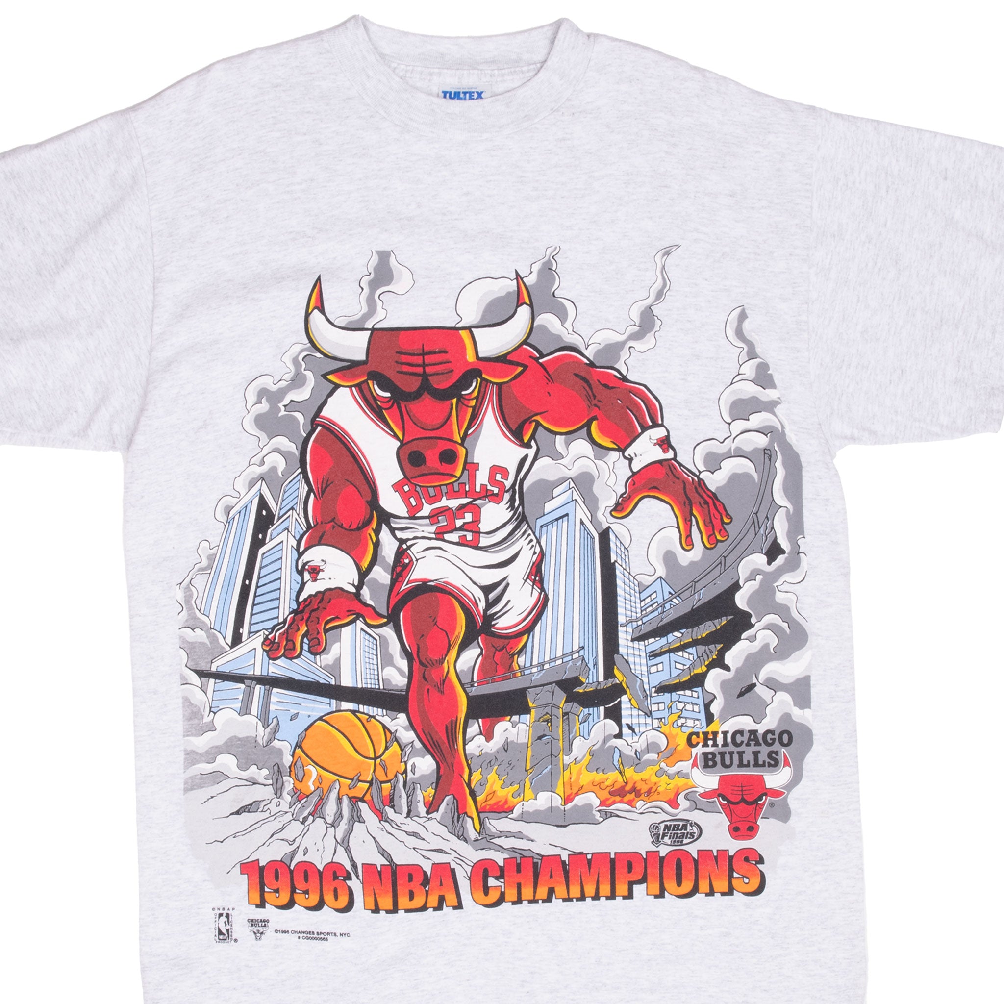 Vintage Nba Chicago Bulls 1996 Champions Tee Shirt Size Large With Single Stitch Hem