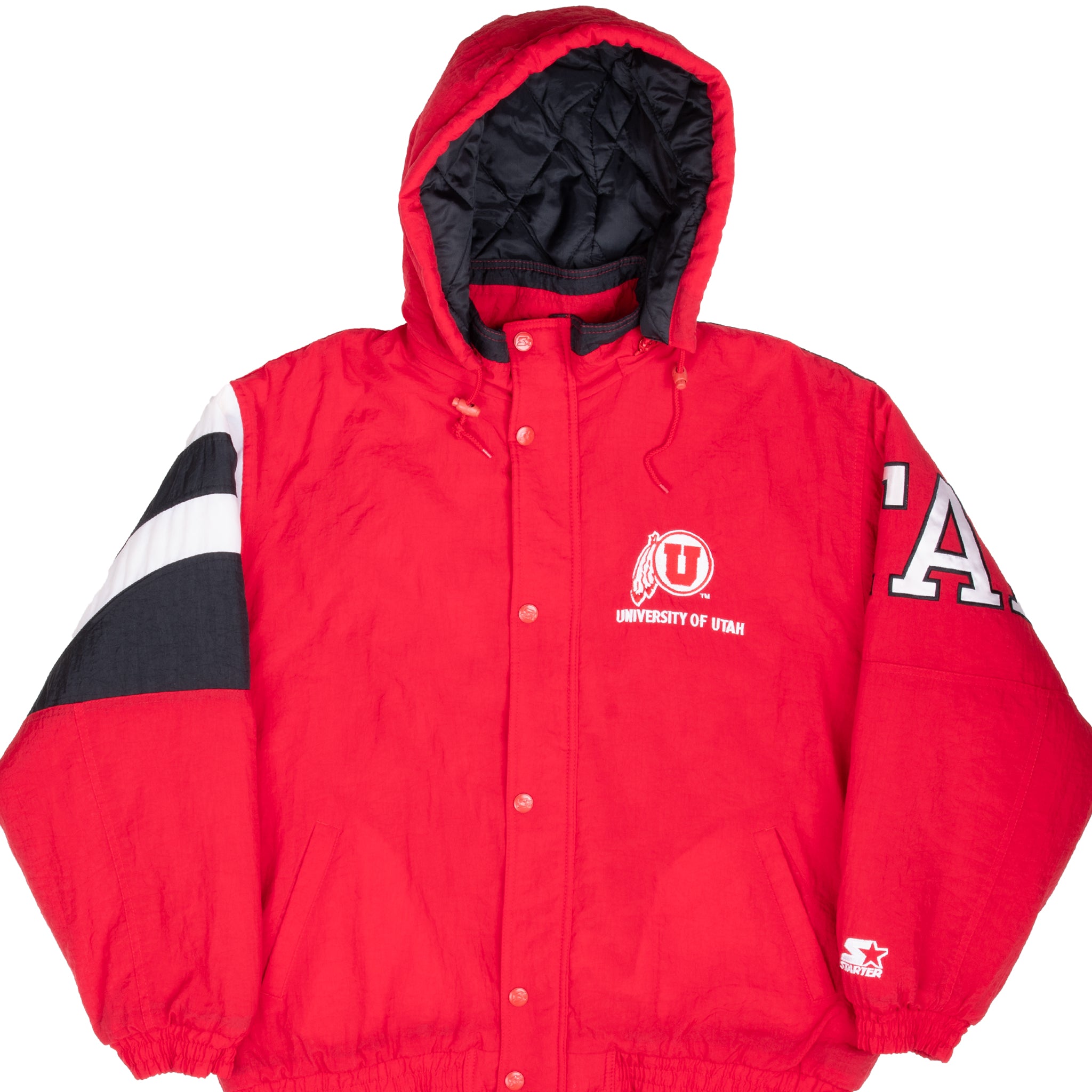 Vintage Ncaa University Of Utah 1990S Heavy Windbreaker Starter Jacket Size XL