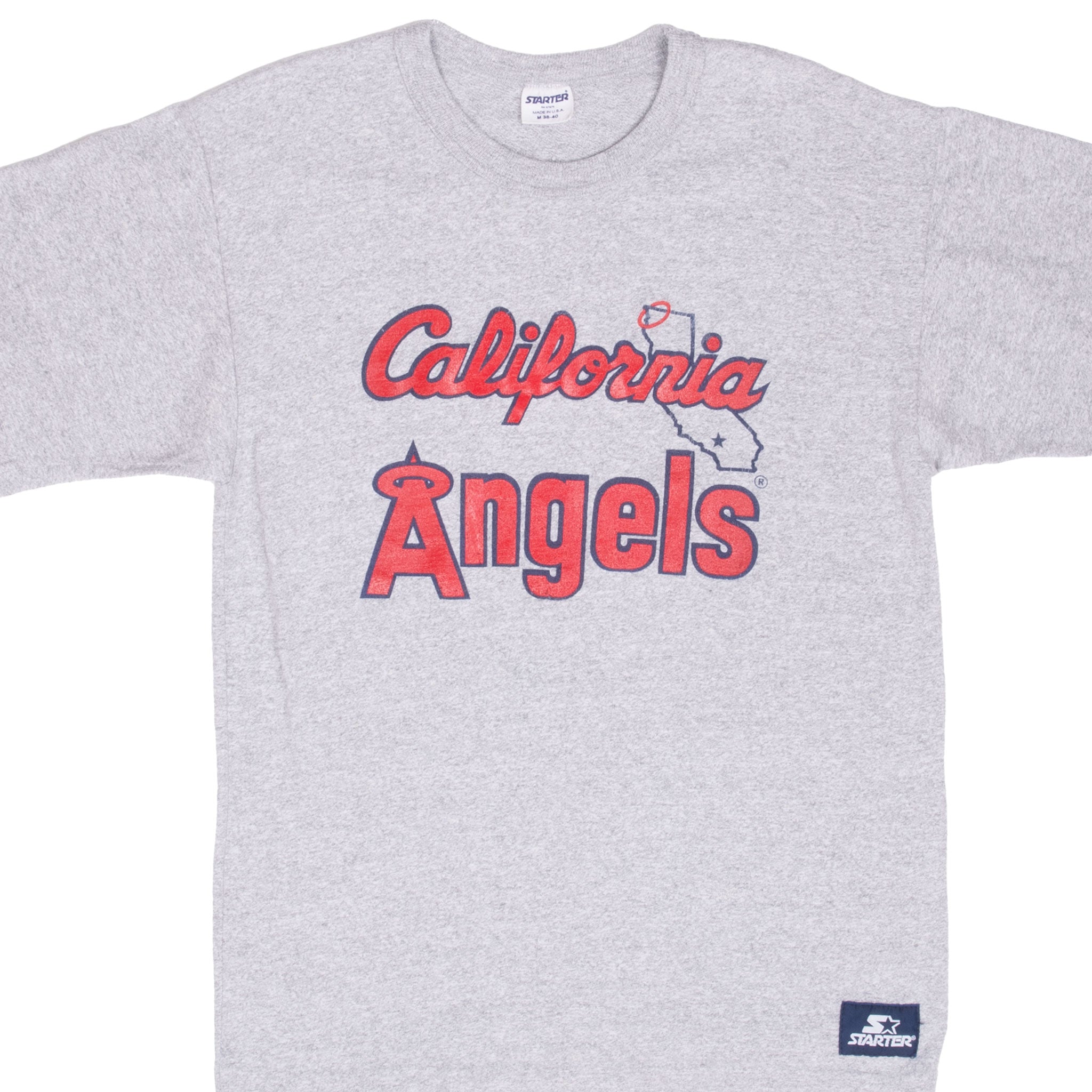Vintage Mlb California Angels Starter Tee Shirt Early 1990S Size Medium Made In Usa With Single Stitch Sleeves