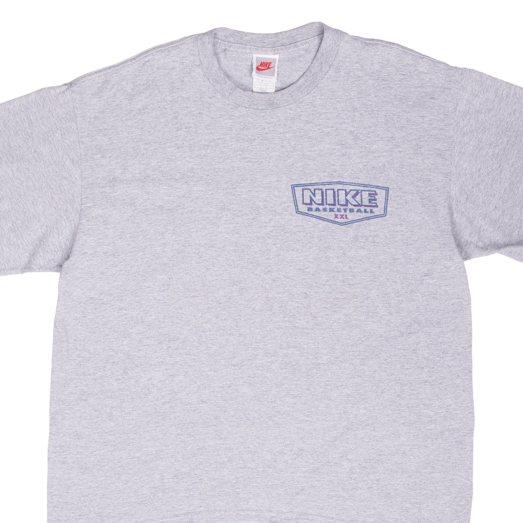 Vintage Nike Basketball Food Sleep Hoop Grey Tee Shirt Late 1980S Large Made In Usa With Single Stitch Sleeves