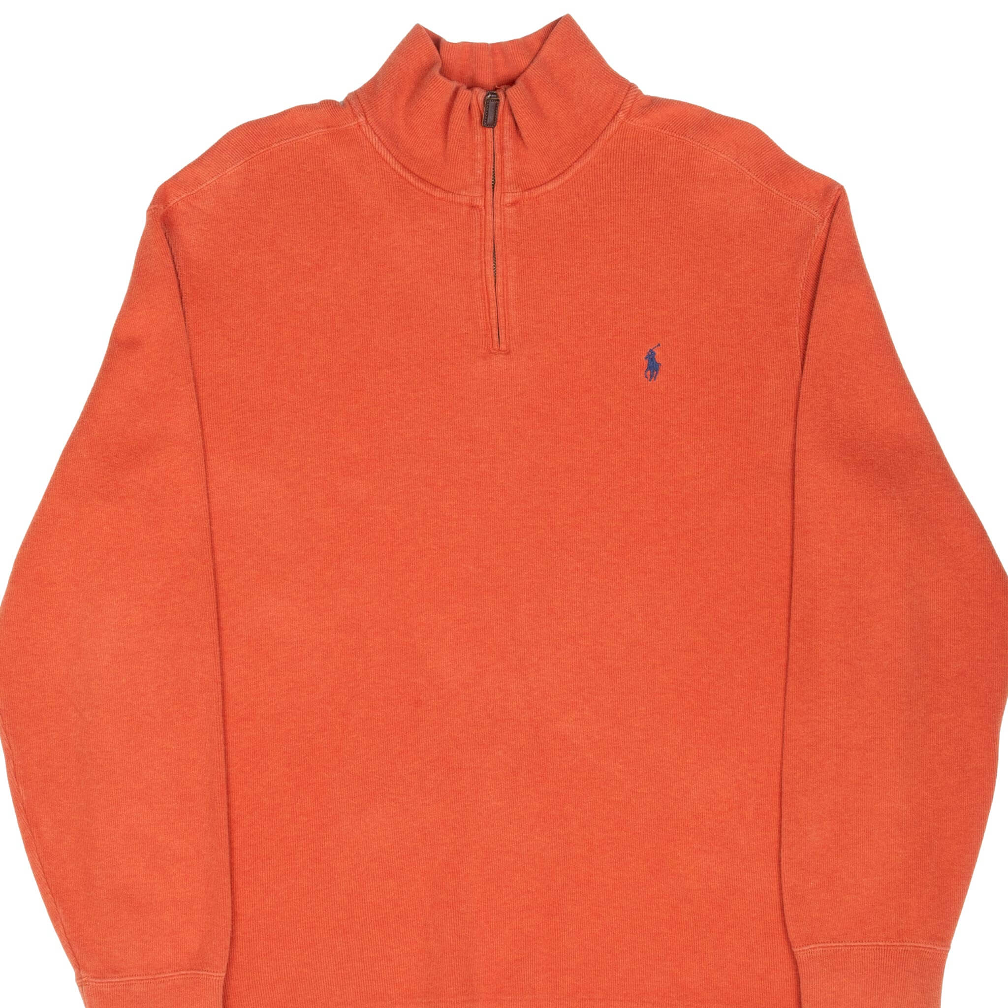 Vintage Polo Ralph Lauren Orange Quarter Zip Sweater 1990s Size XL