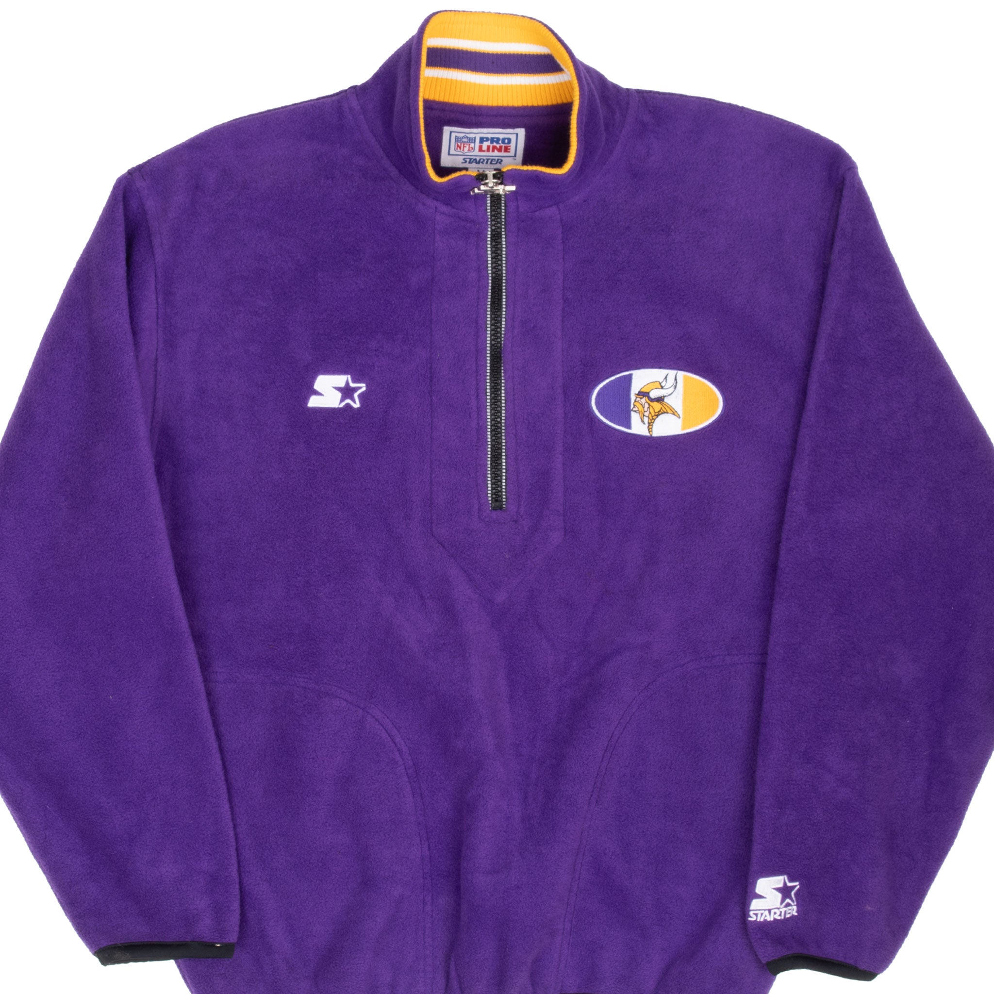Vintage Nfl Minnesota Vikings Starter Pullover Fleece Jacket 1990S Size Medium