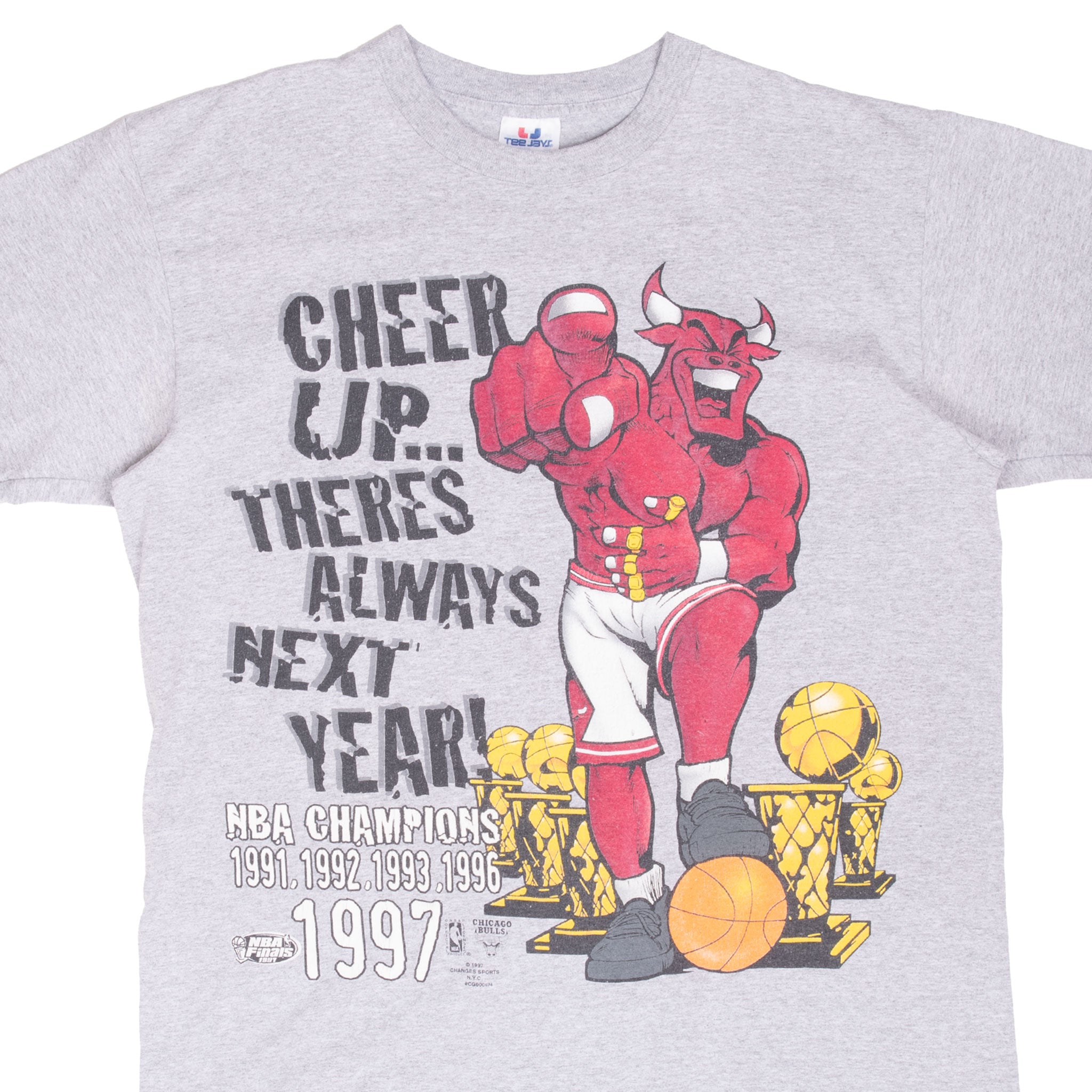 Vintage Nba Chicago Bulls Champions 1997 Tee Shirt Size XL Made In Usa With Single Stitch Sleeves