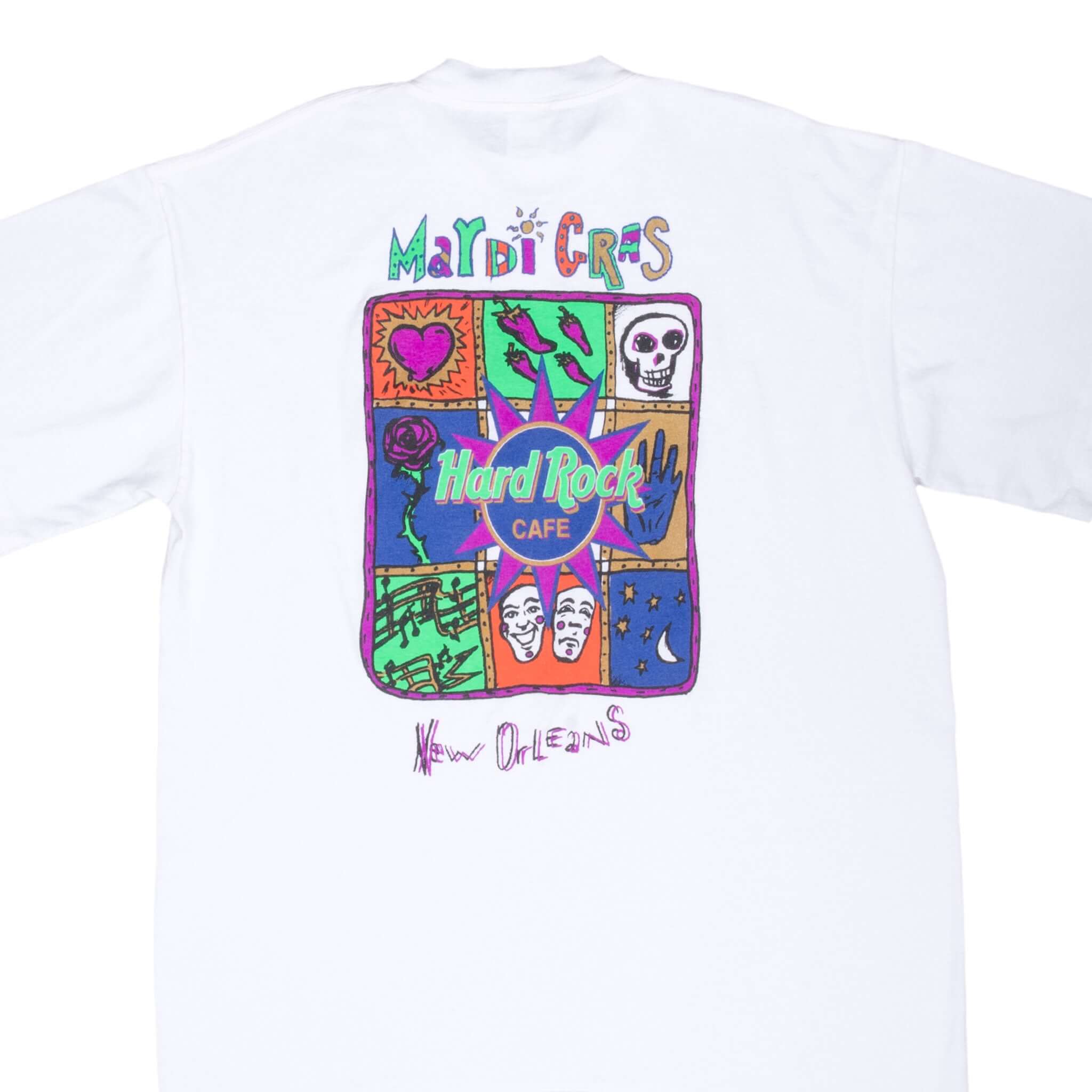 Vintage Hard Rock Cafe Mardi Gras New Orleans Tee Shirt 1990S Large Made In Usa With Single Stitch Sleeves