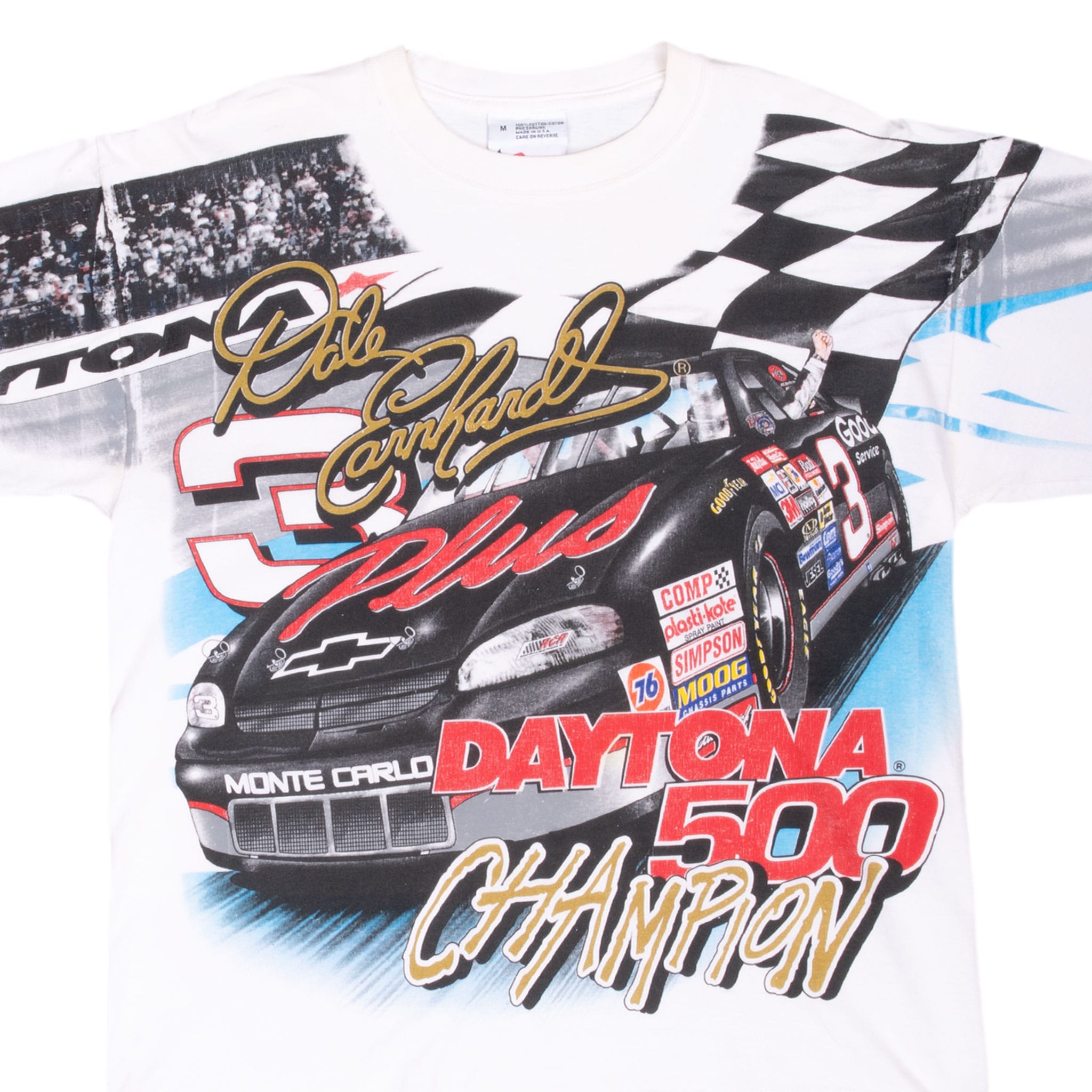Front graphic detail of Dale Earnhardt No. 3 car and Daytona 500 Champion lettering