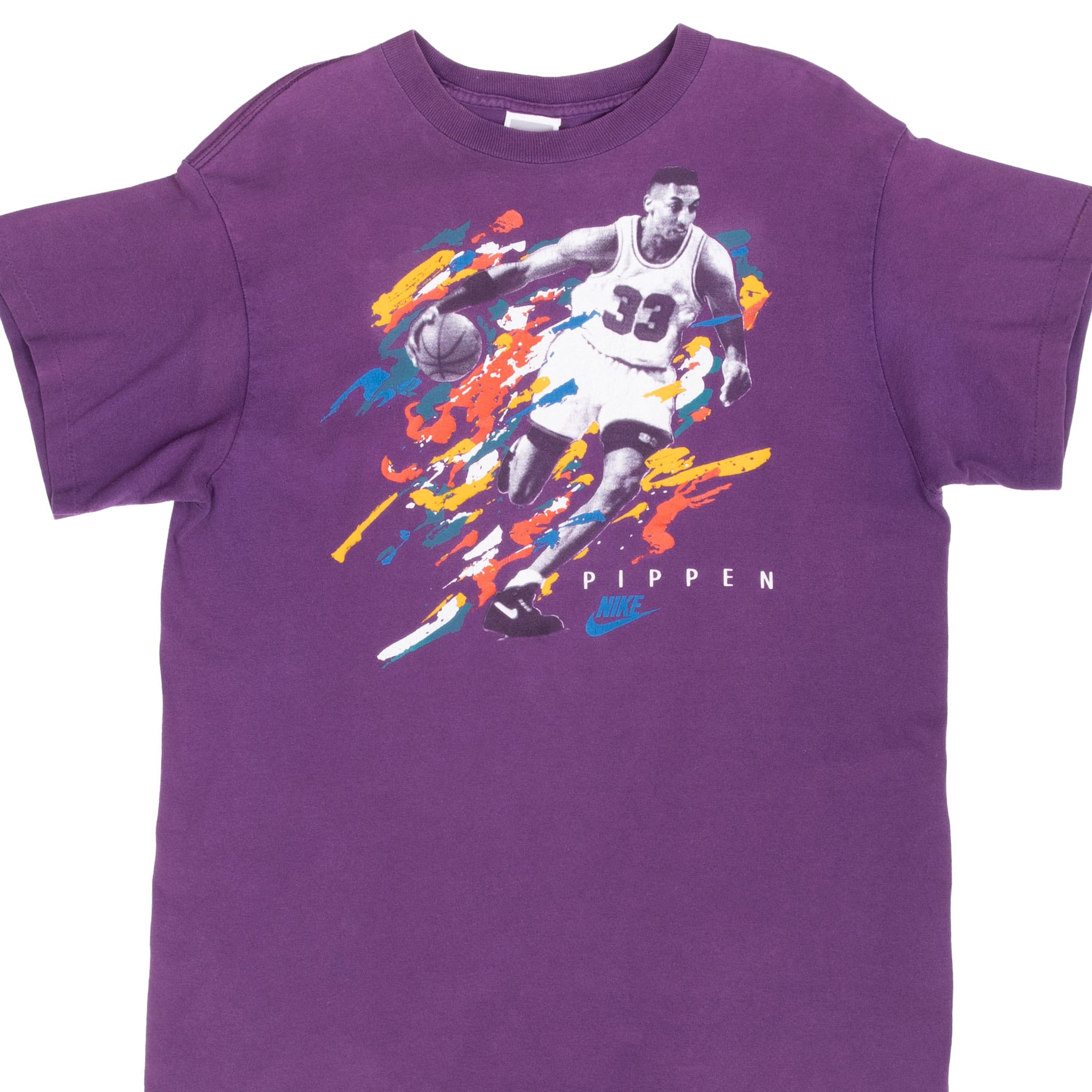 Vintage Nba Nike Pippen Late 1980S Tee Shirt Size Medium Made In Usa With Single Stitch Sleeves