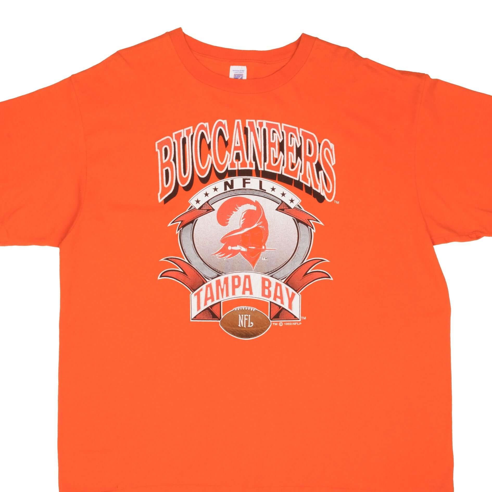 Vintage NFL Tampa Bay Buccaneers 1992 Tee Shirt Size 2XL Made In USA With Single Stitch Sleeves