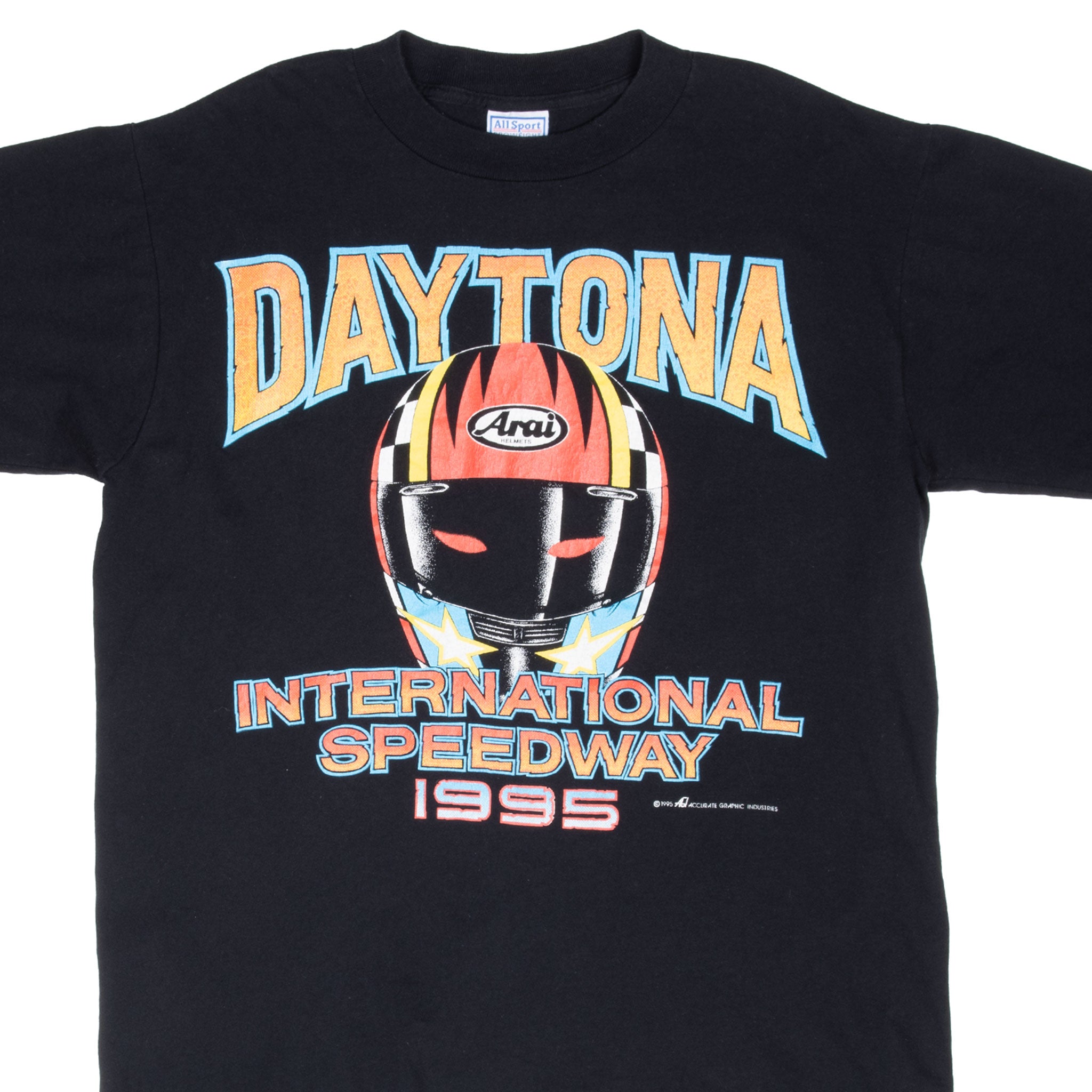 Vintage Nascar Daytona International Speedway 1995 Tee Shirt Large Made In Usa With Single Stitch Sleeves