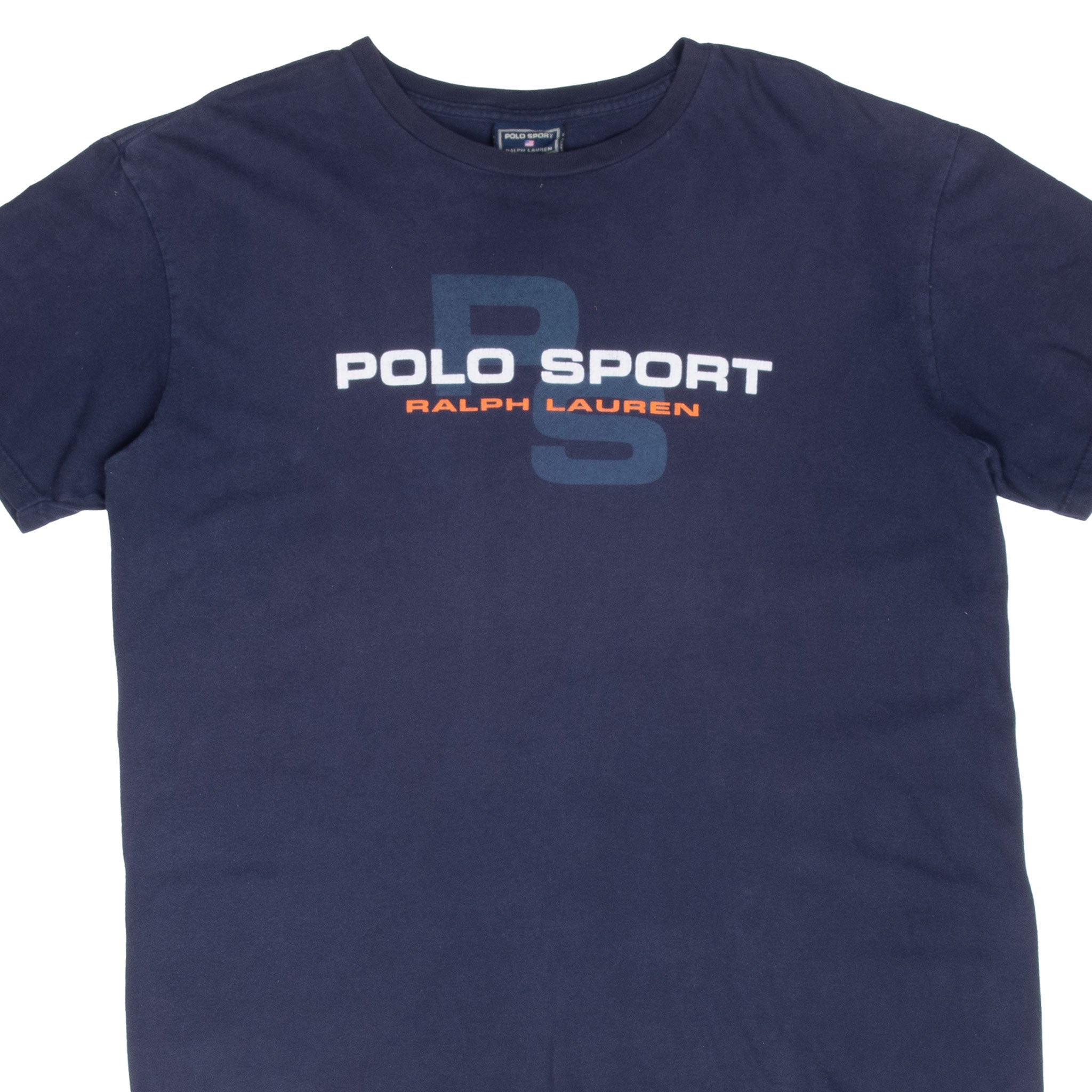 Vintage Ralph Lauren Polo Sport Navy Blue Tee Shirt 1990S Size Large Made In Usa