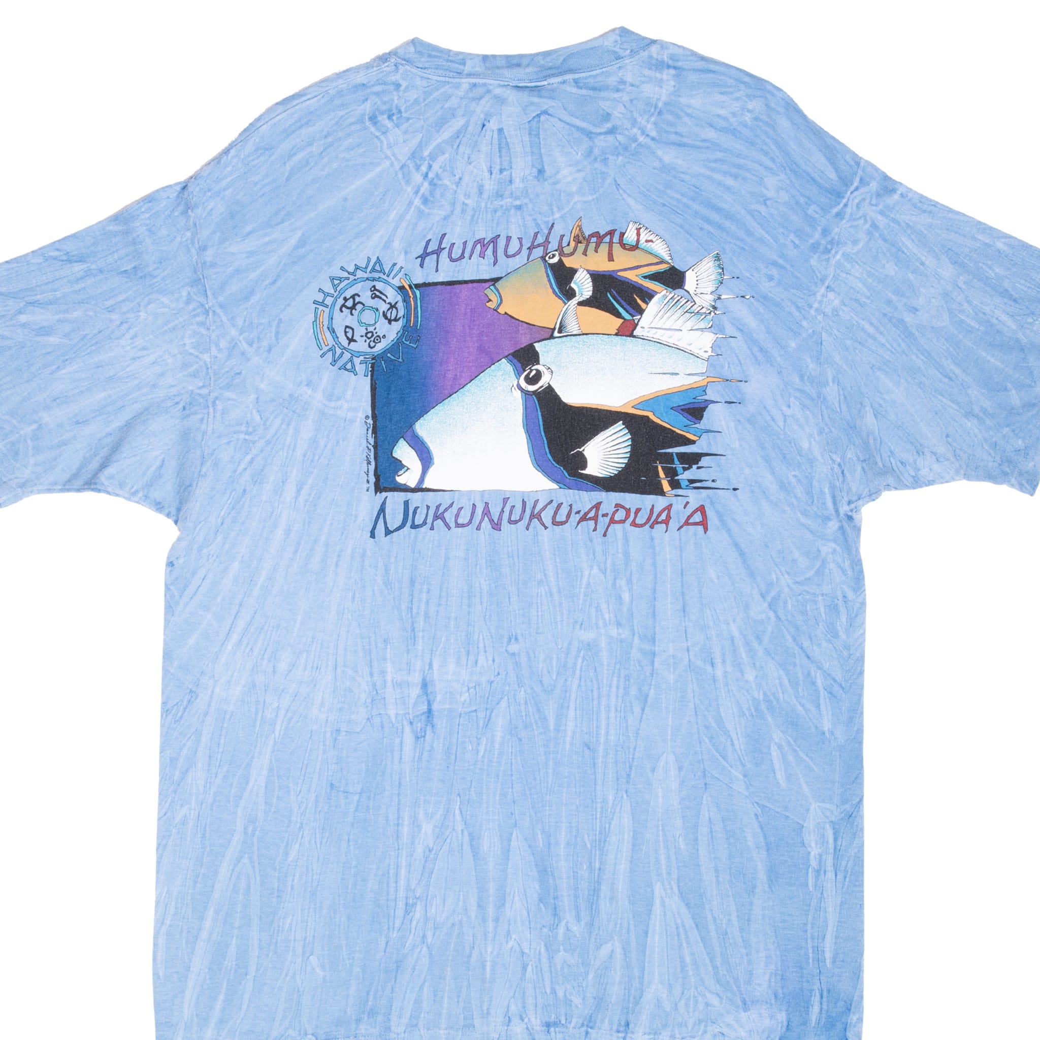 Vintage Crazy Shirts Hawaii Native Humuhumunukunukuapua'a Tie-Dye T-Shirt Size Large Made in USA