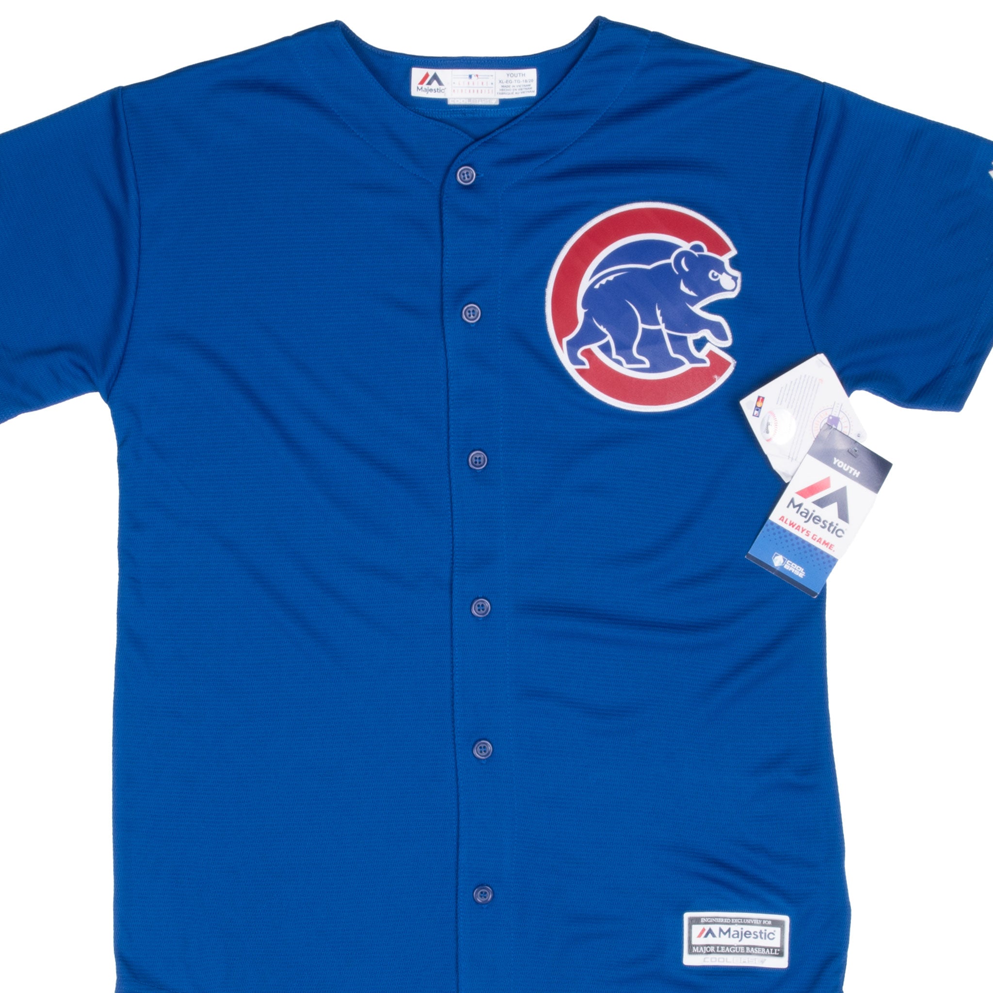 Vintage Mlb Chicago Cubs Baez #9 Majestic Jersey 2000S Size Xl Youth Deadstock With Tags