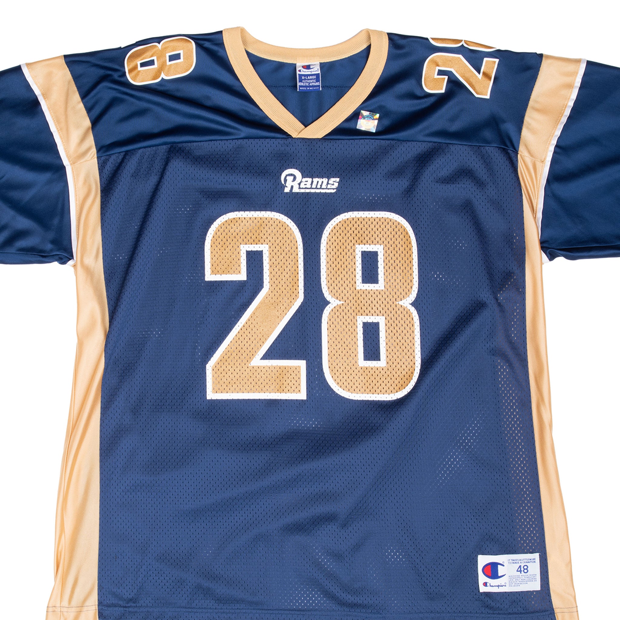VINTAGE NFL ST LOUIS RAMS FAULK #28 CHAMPION JERSEY 1990S SIZE XL DEADSTOCK