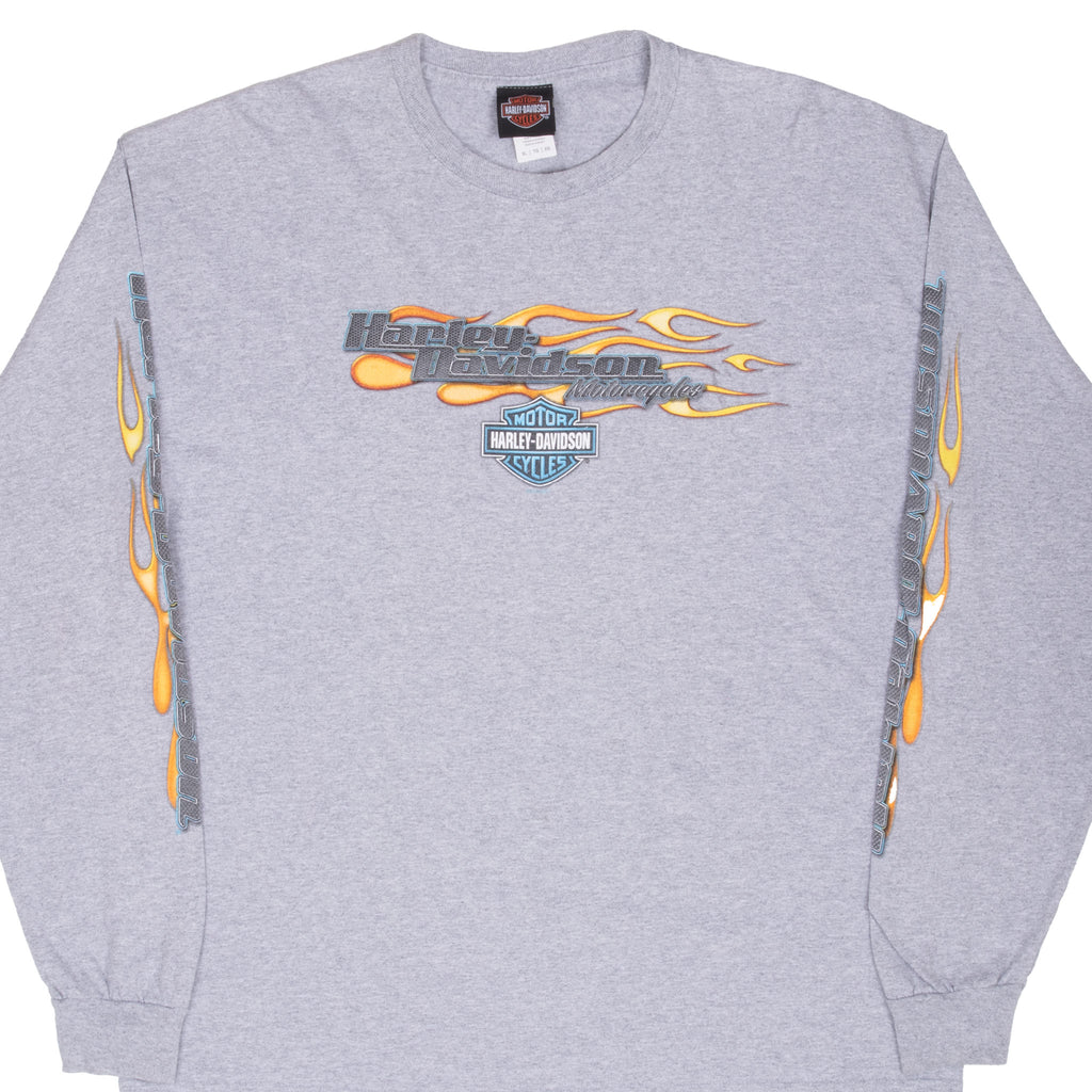 Vintage Harley Davidson Pocatello Idaho Flame Long Sleeve Tee Shirt 2017 Size XL