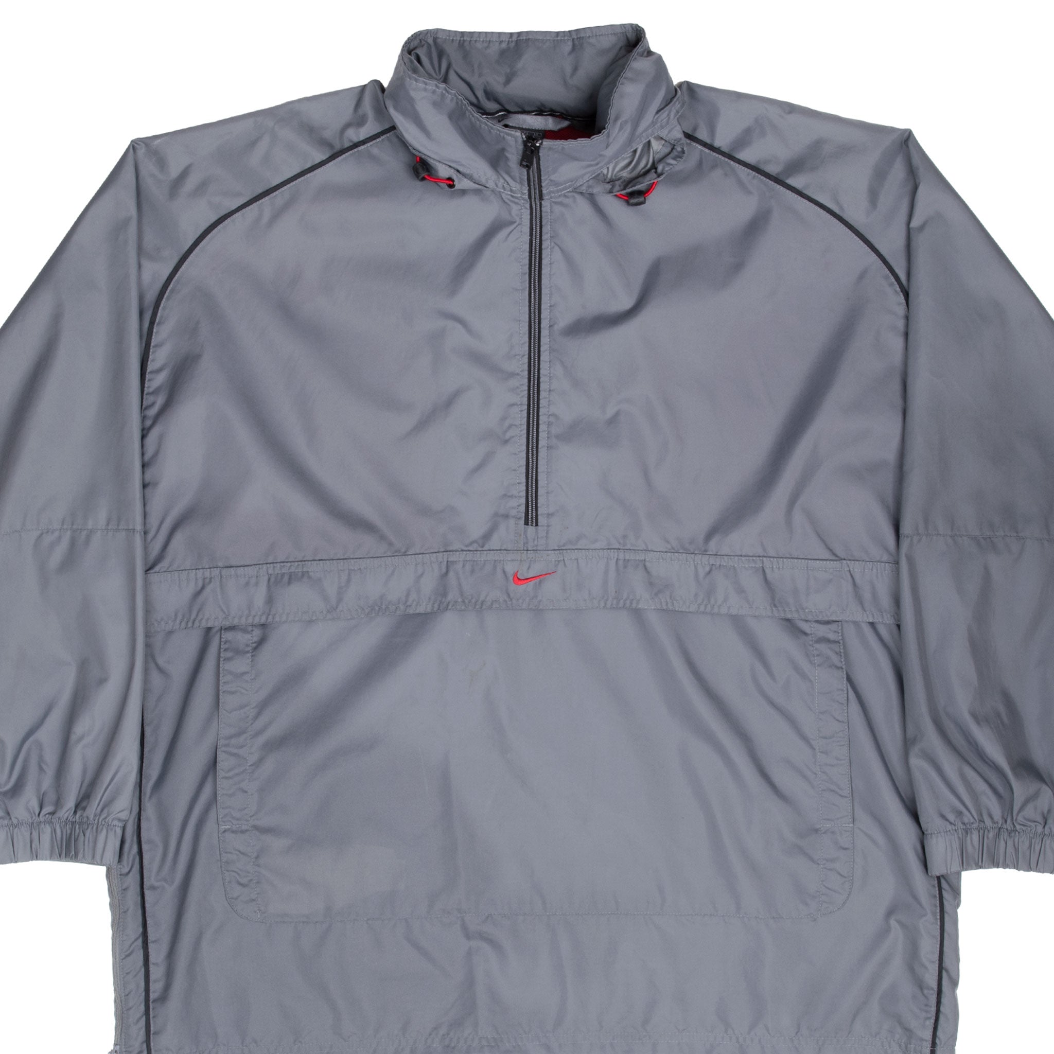 Vintage Nike Center Swoosh Grey Pullover Windbreaker Jacket 2000S Size XL