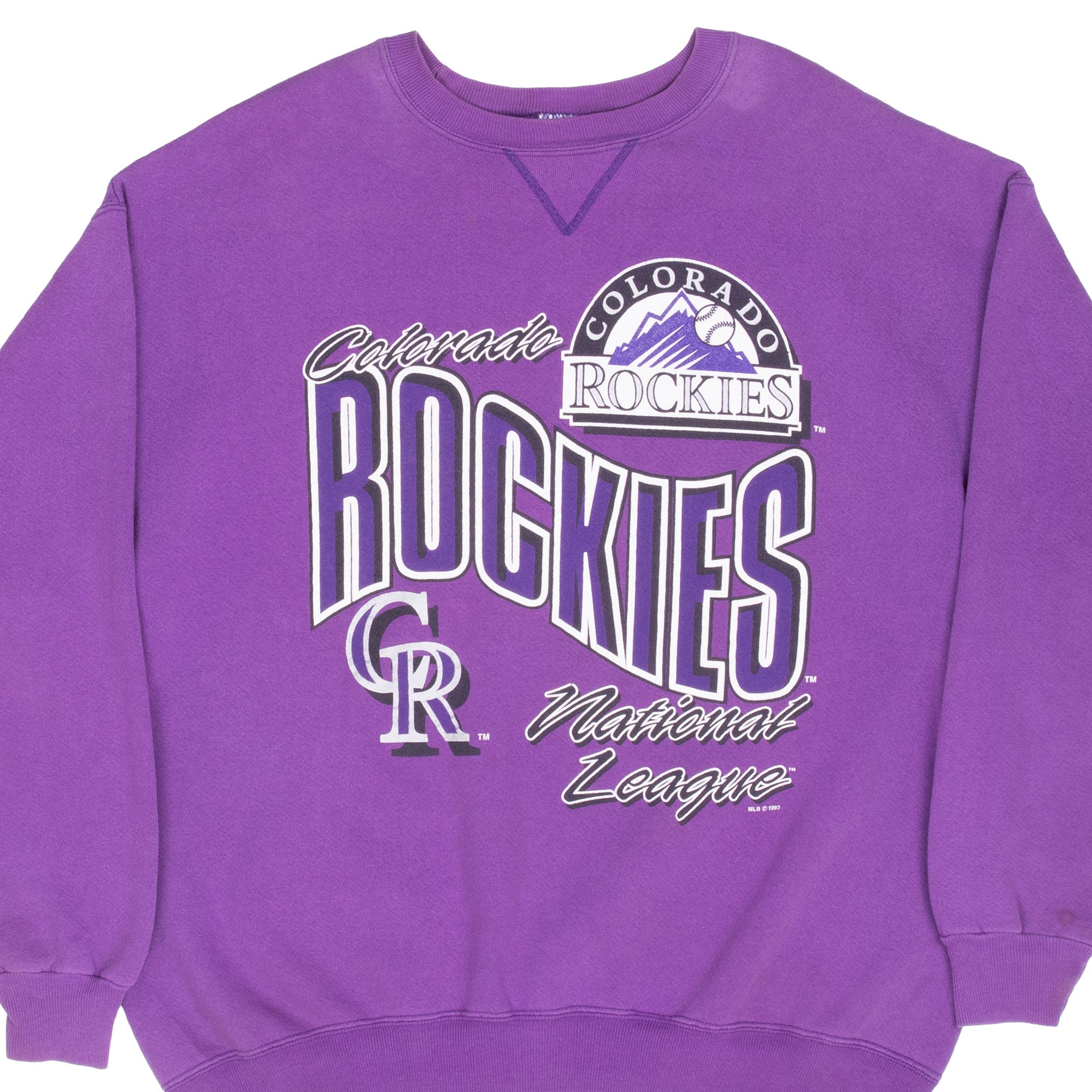 Vintage Mlb Colorado Rockies 1993 Sweatshirt Size Large Made In Usa
