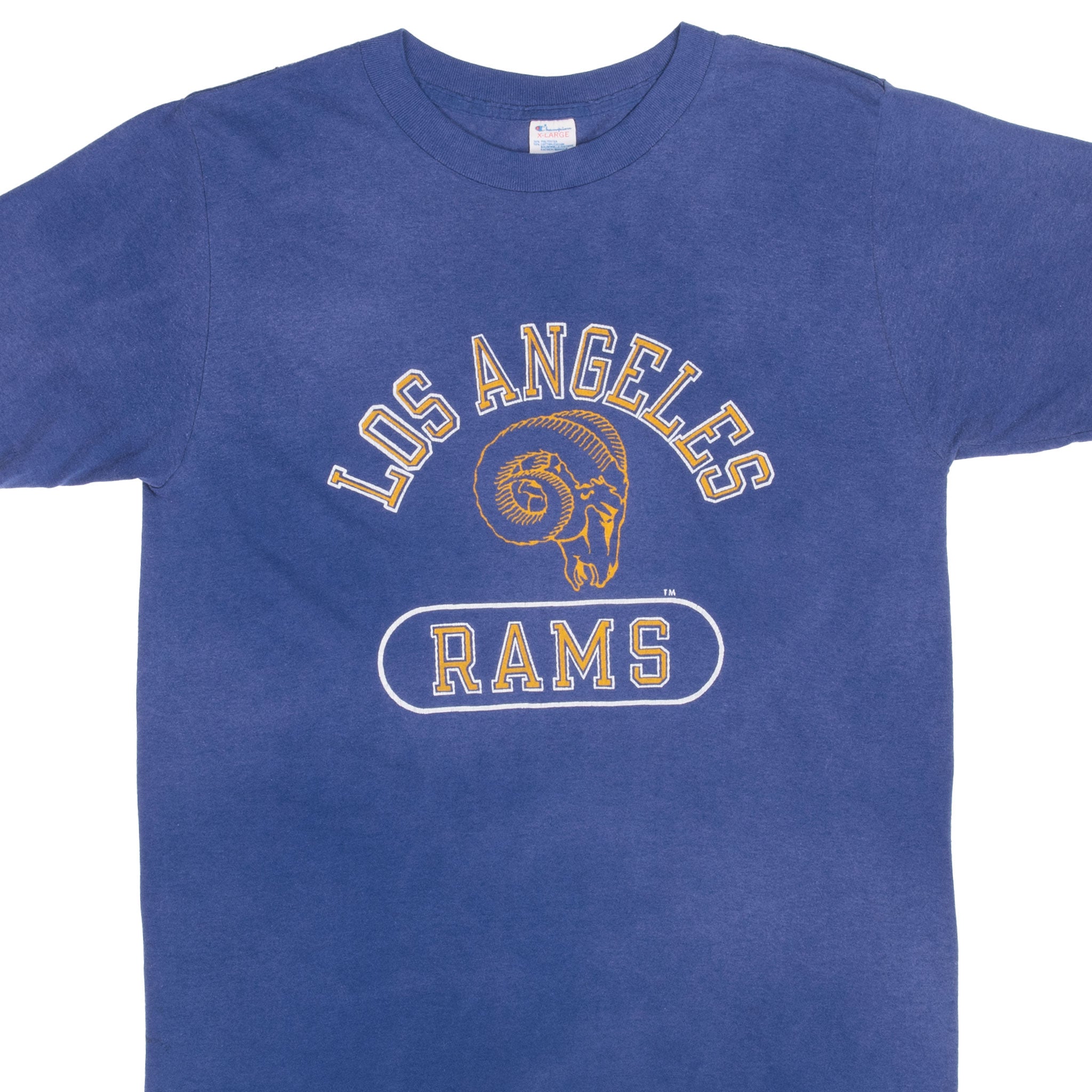 Vintage Nfl Los Angeles Rams Champion Tee Shirt 1980S Medium Made In Usa With Single Stitch Sleeves