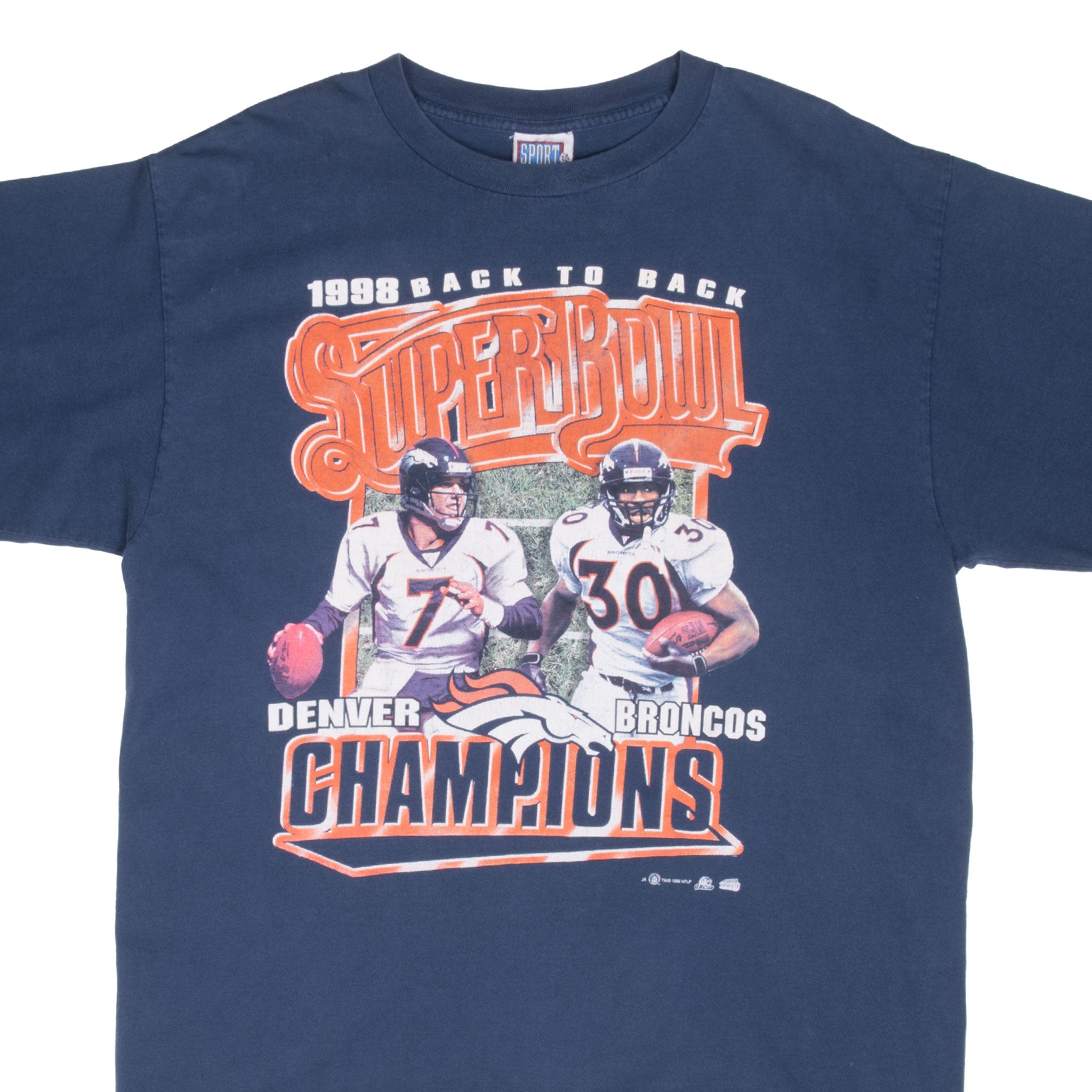 Vintage Nfl Denver Broncos Super Bowl Champions 1998 Tee Shirt Size Large